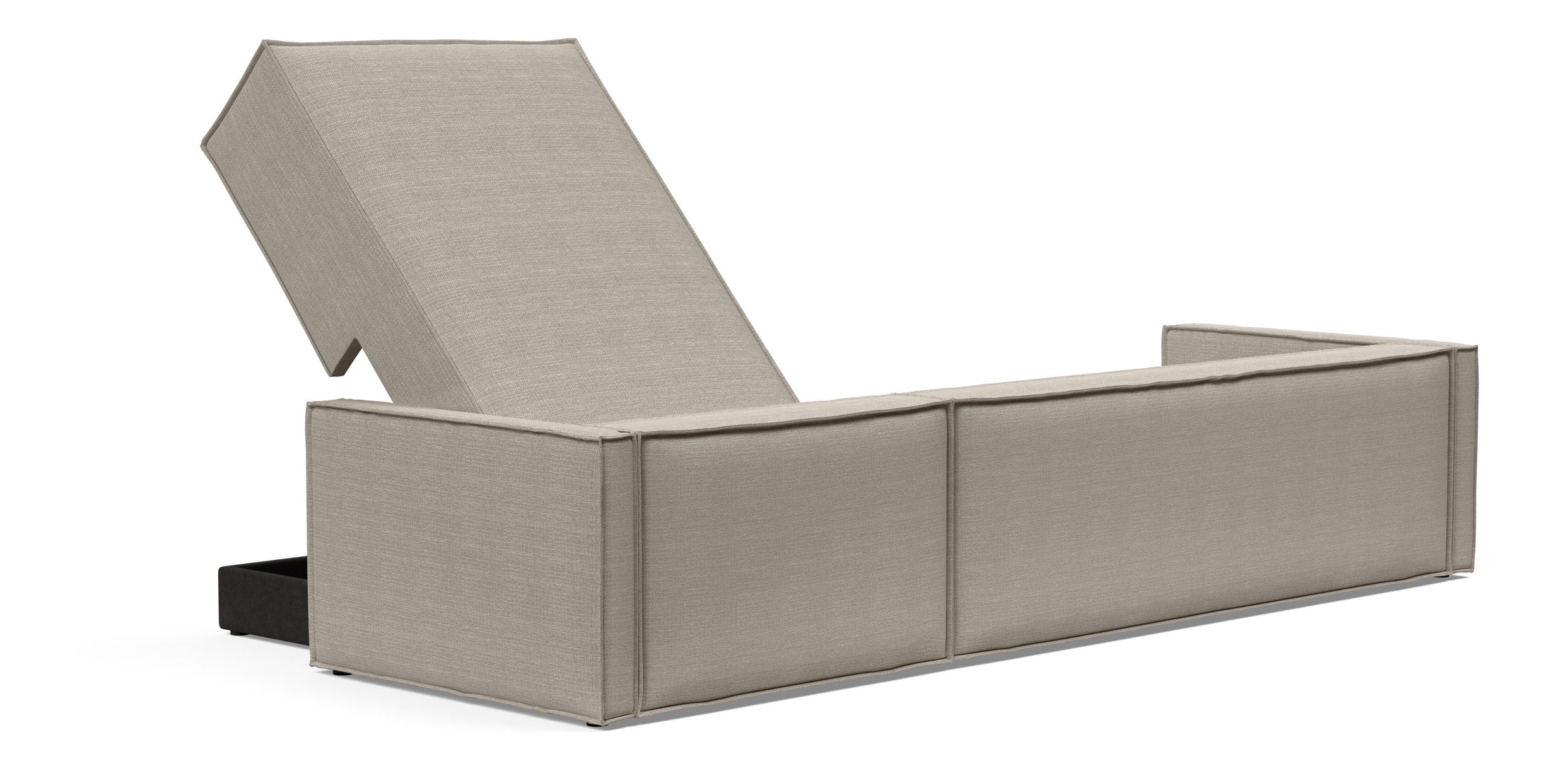 Newilla Polyester Fabric/Steel Reversible Storage Sleeper Sectional w/Slim Arm Rests
