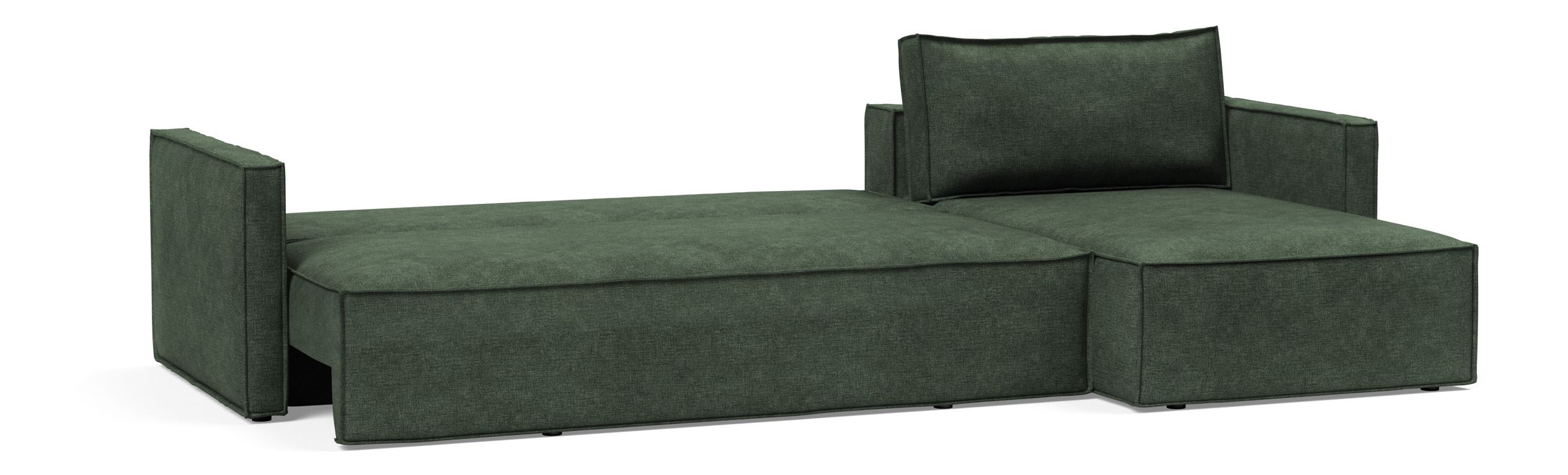 Newilla Polyester Fabric/Steel Reversible Storage Sleeper Sectional w/Slim Arm Rests