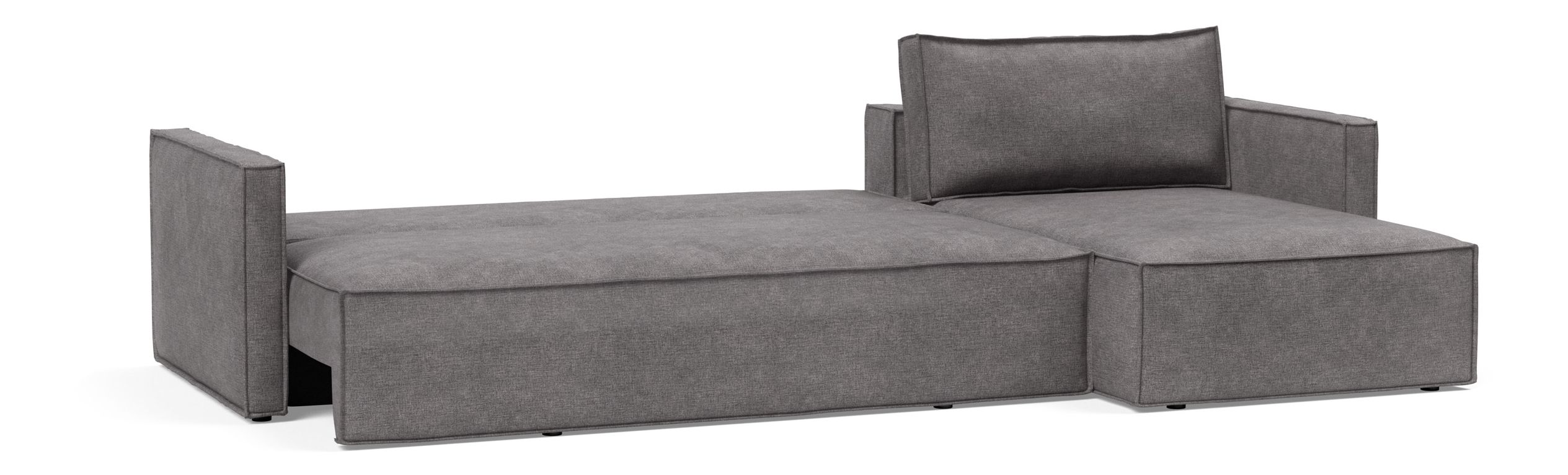Newilla Polyester Fabric/Steel Reversible Storage Sleeper Sectional w/Slim Arm Rests