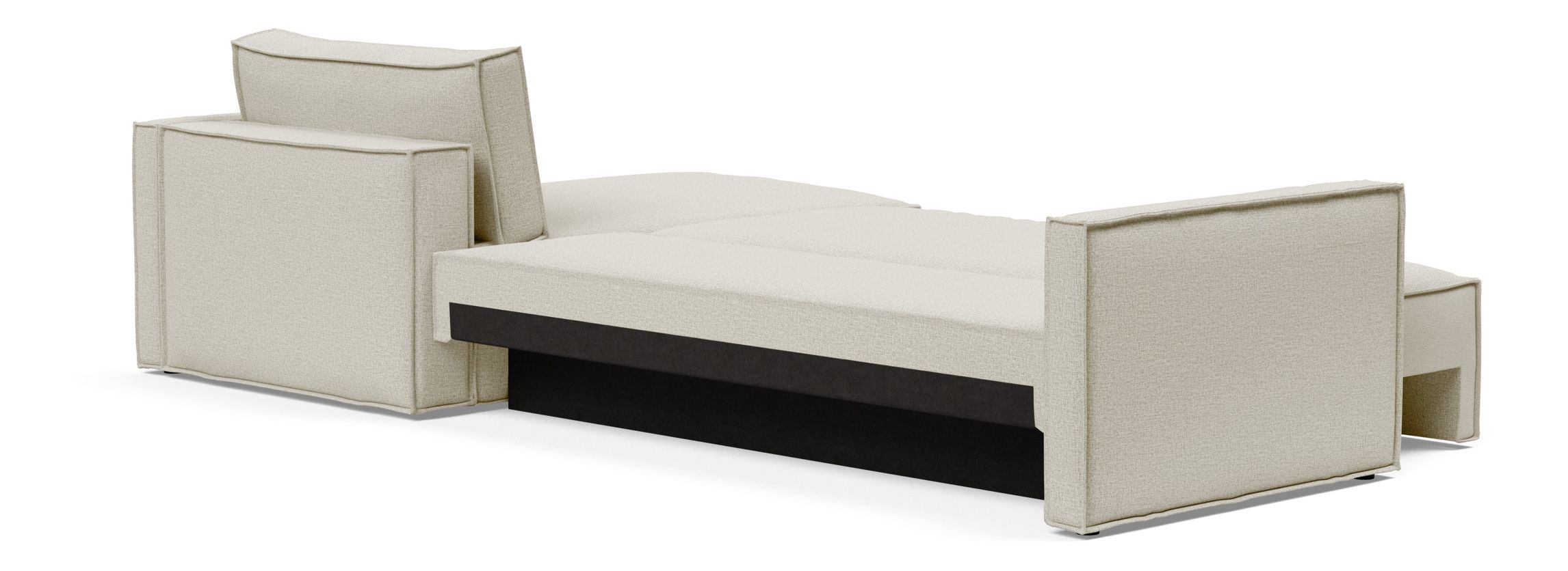 Newilla Polyester Fabric/Steel Reversible Storage Sleeper Sectional w/Slim Arm Rests