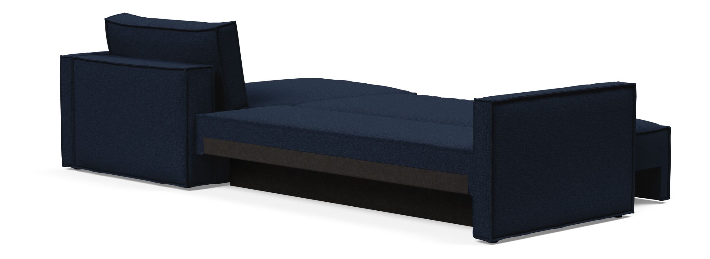Newilla Polyester Fabric/Steel Reversible Storage Sleeper Sectional w/Slim Arm Rests