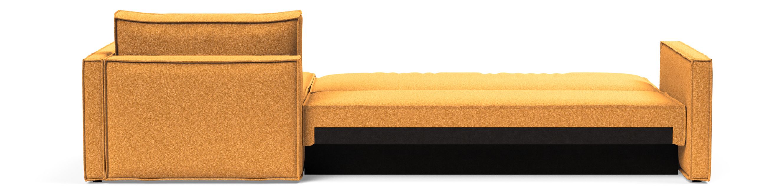 Newilla Polyester Fabric/Steel Reversible Storage Sleeper Sectional w/Slim Arm Rests