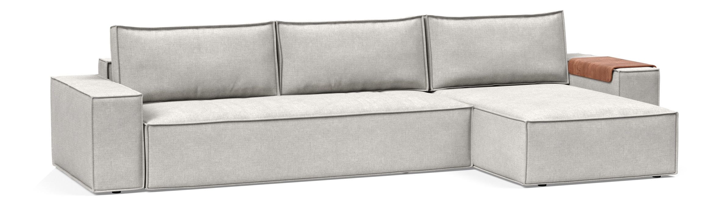 Newilla Polyester Fabric/Steel Reversible Storage Sleeper Sectional w/Wide Arm Rests
