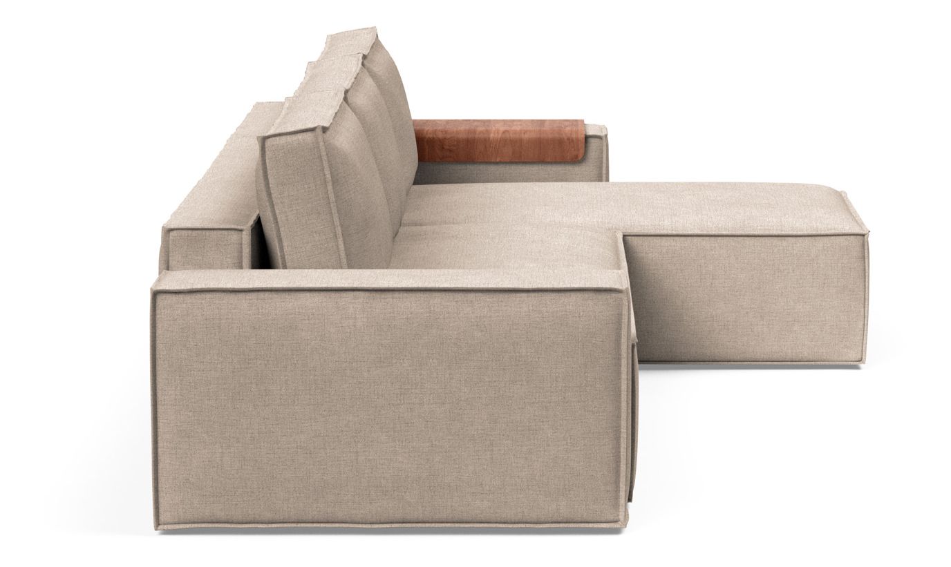 Newilla Reversible Storage Sleeper Sectional w/ Wide Arm Rests