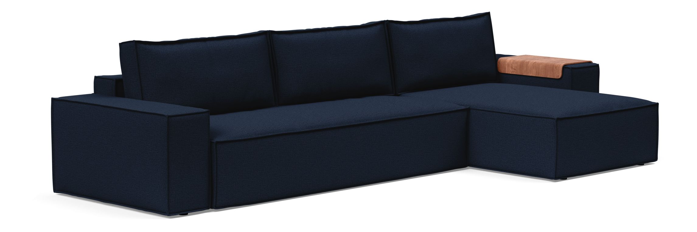 Newilla Polyester Fabric/Steel Reversible Storage Sleeper Sectional w/Wide Arm Rests