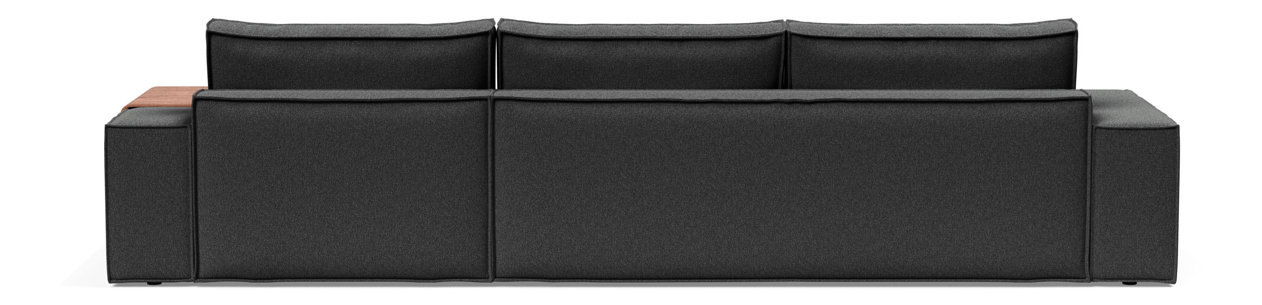 Newilla Polyester Fabric/Steel Reversible Storage Sleeper Sectional w/Wide Arm Rests