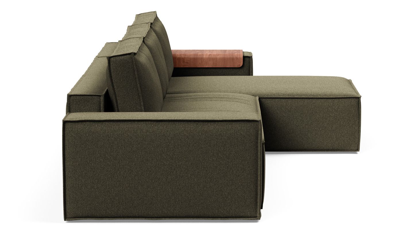 Newilla Reversible Storage Sleeper Sectional w/ Wide Arm Rests