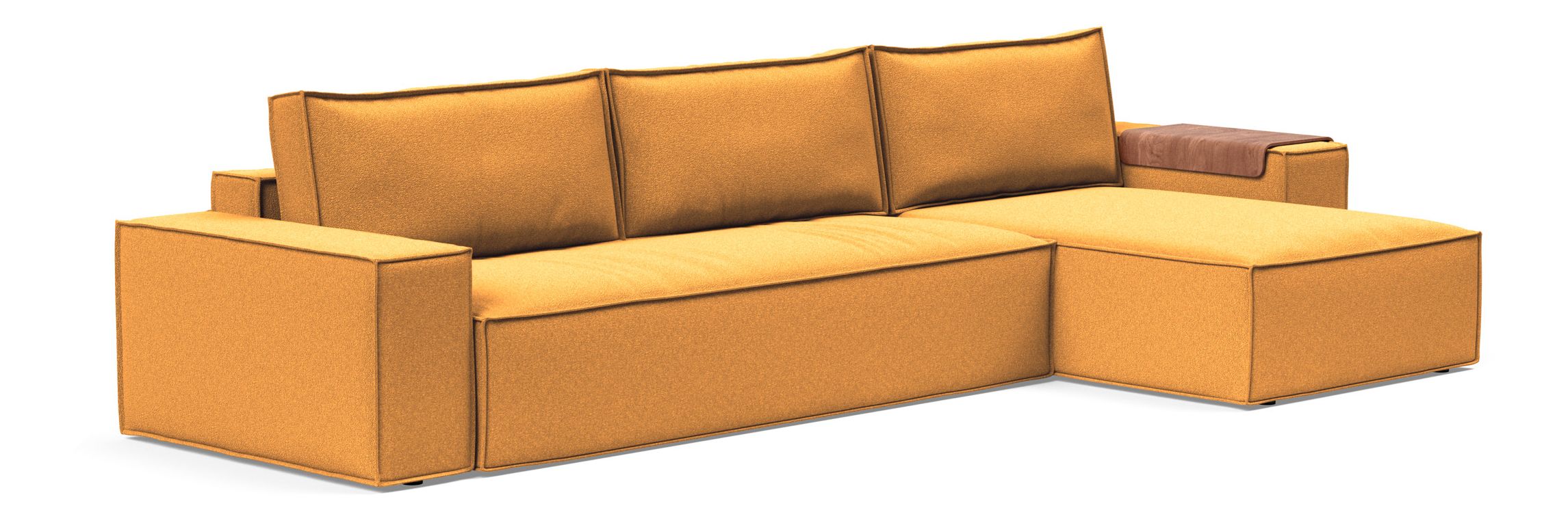 Newilla Polyester Fabric/Steel Reversible Storage Sleeper Sectional w/Wide Arm Rests