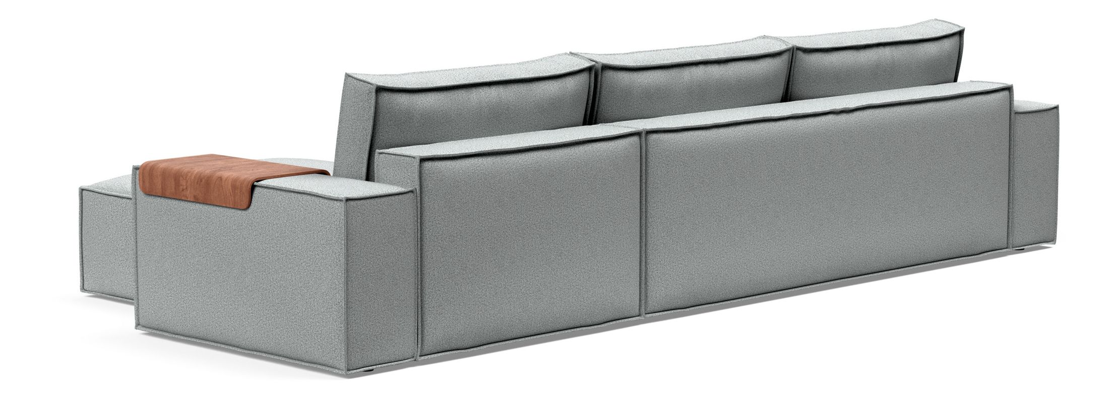 Newilla Polyester Fabric/Steel Reversible Storage Sleeper Sectional w/Wide Arm Rests