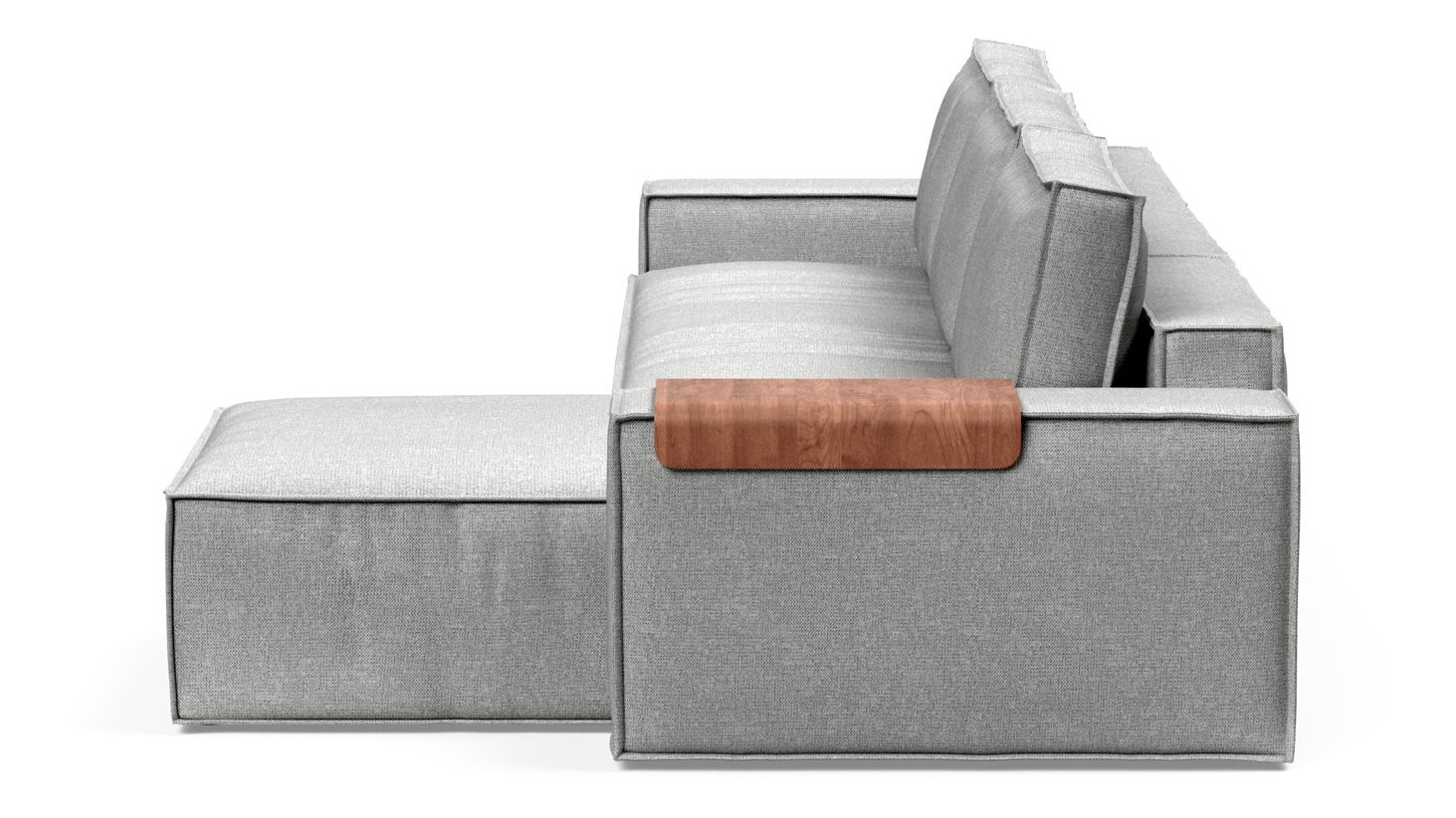 Newilla Polyester Fabric/Steel Reversible Storage Sleeper Sectional w/Wide Arm Rests