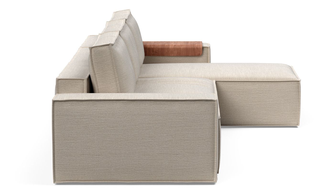 Newilla Reversible Storage Sleeper Sectional w/ Wide Arm Rests