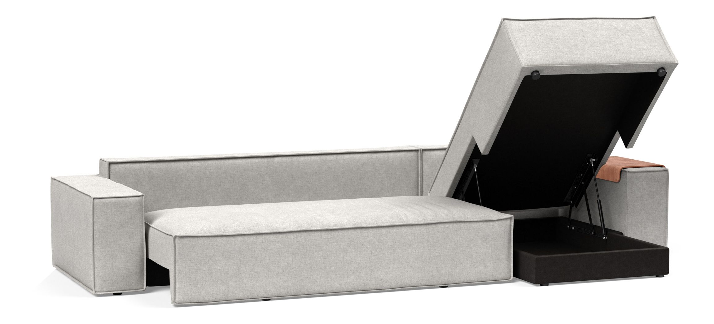 Newilla Reversible Storage Sleeper Sectional w/ Wide Arm Rests