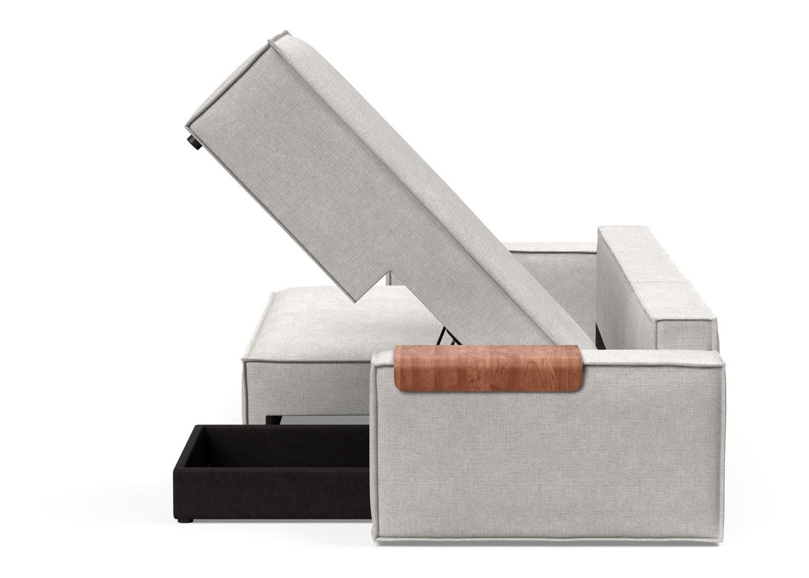 Newilla Reversible Storage Sleeper Sectional w/ Wide Arm Rests