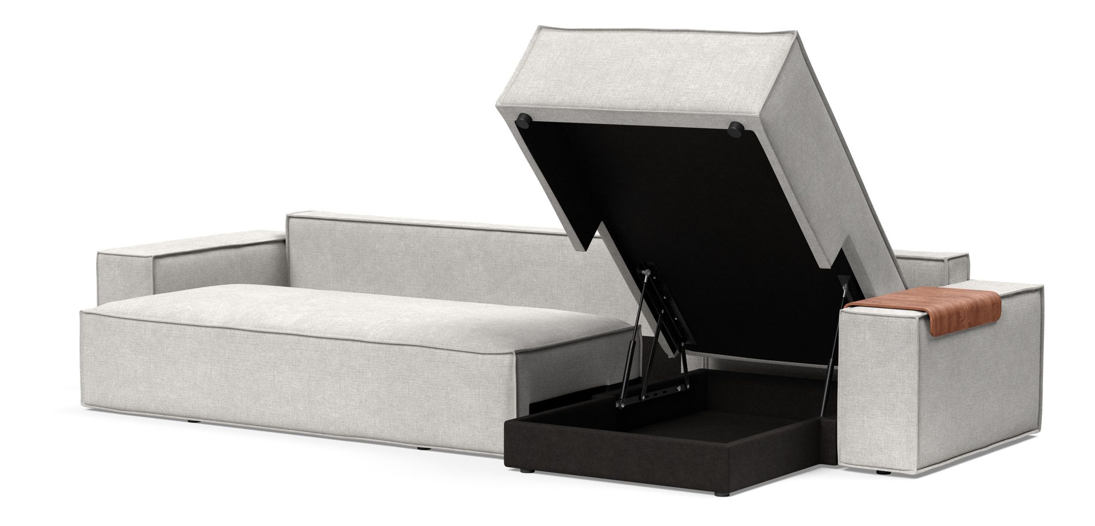 Newilla Reversible Storage Sleeper Sectional w/ Wide Arm Rests