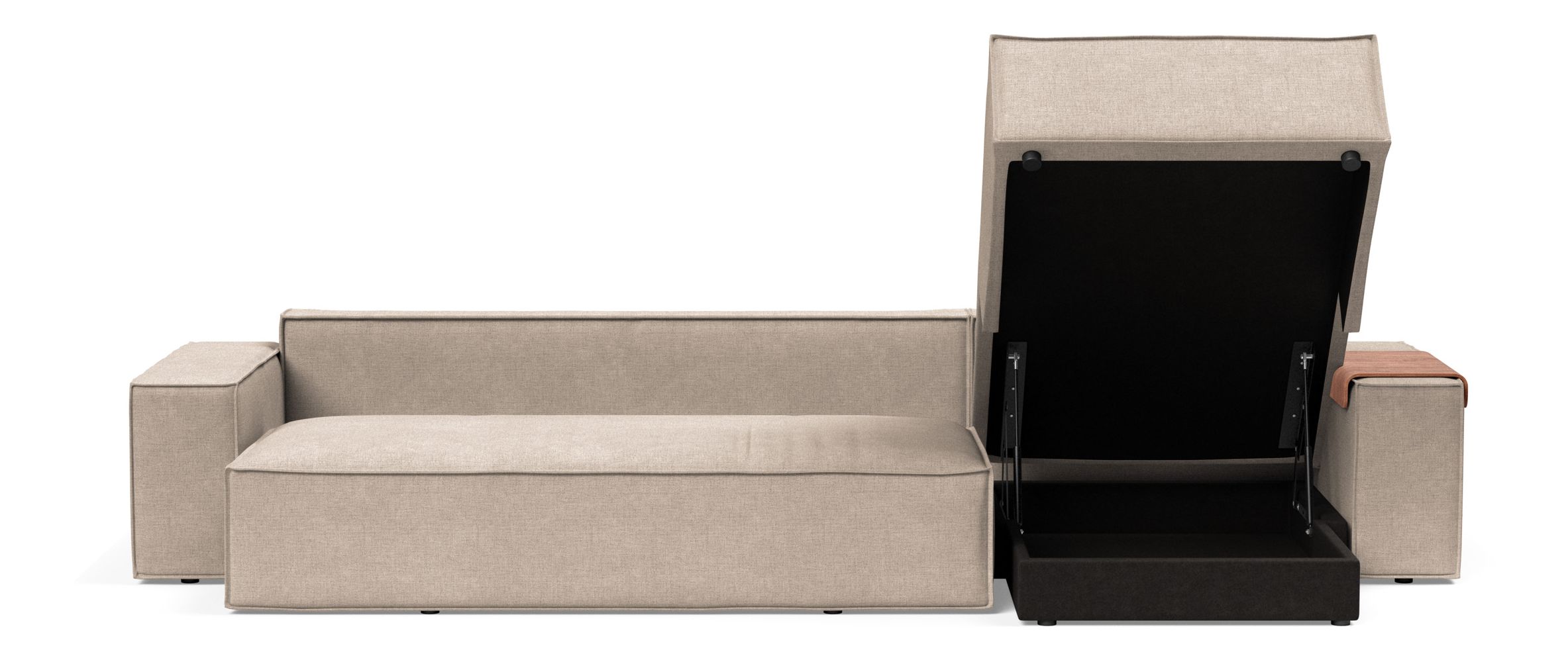 Newilla Reversible Storage Sleeper Sectional w/ Wide Arm Rests