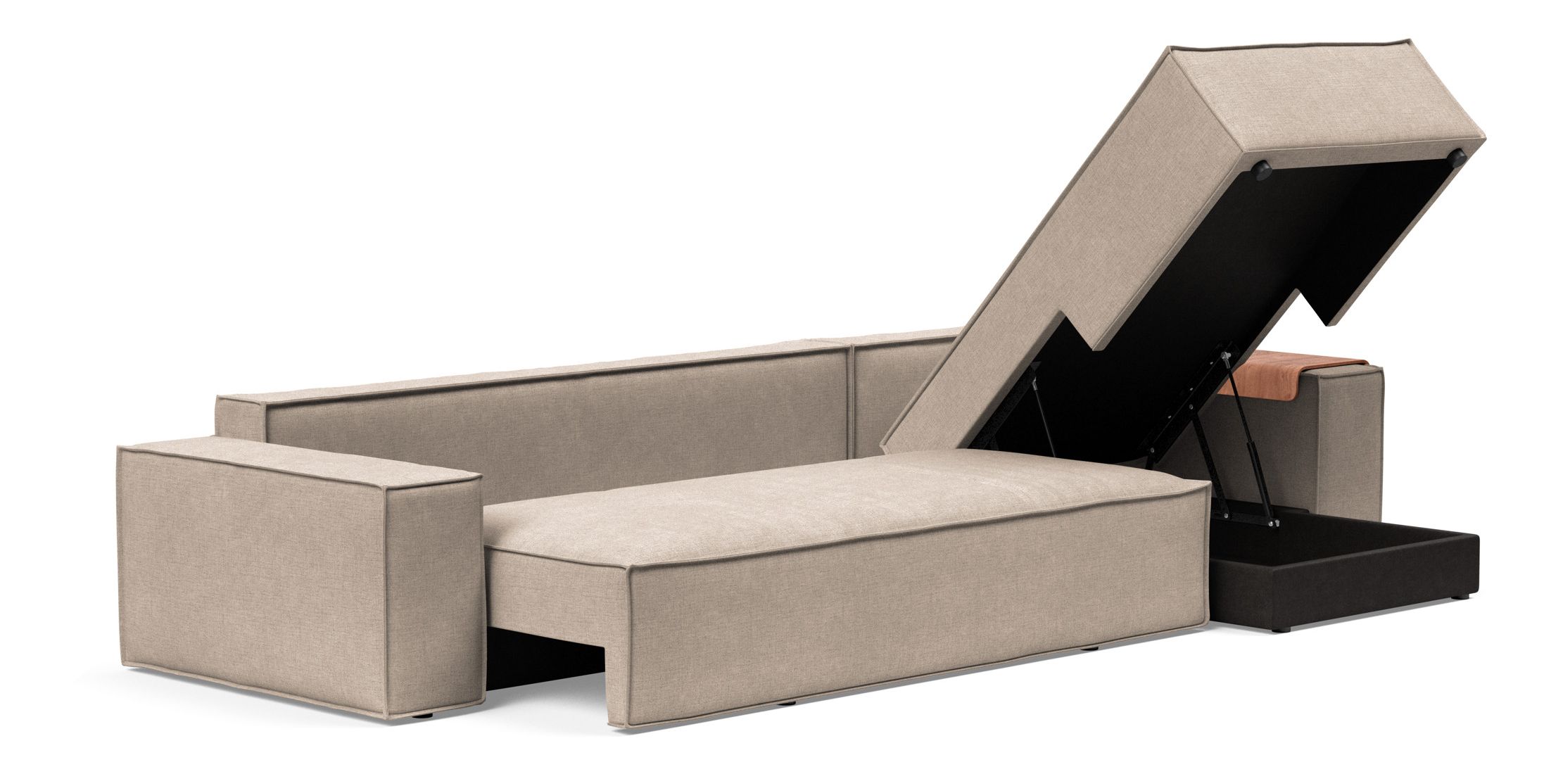 Newilla Reversible Storage Sleeper Sectional w/ Wide Arm Rests