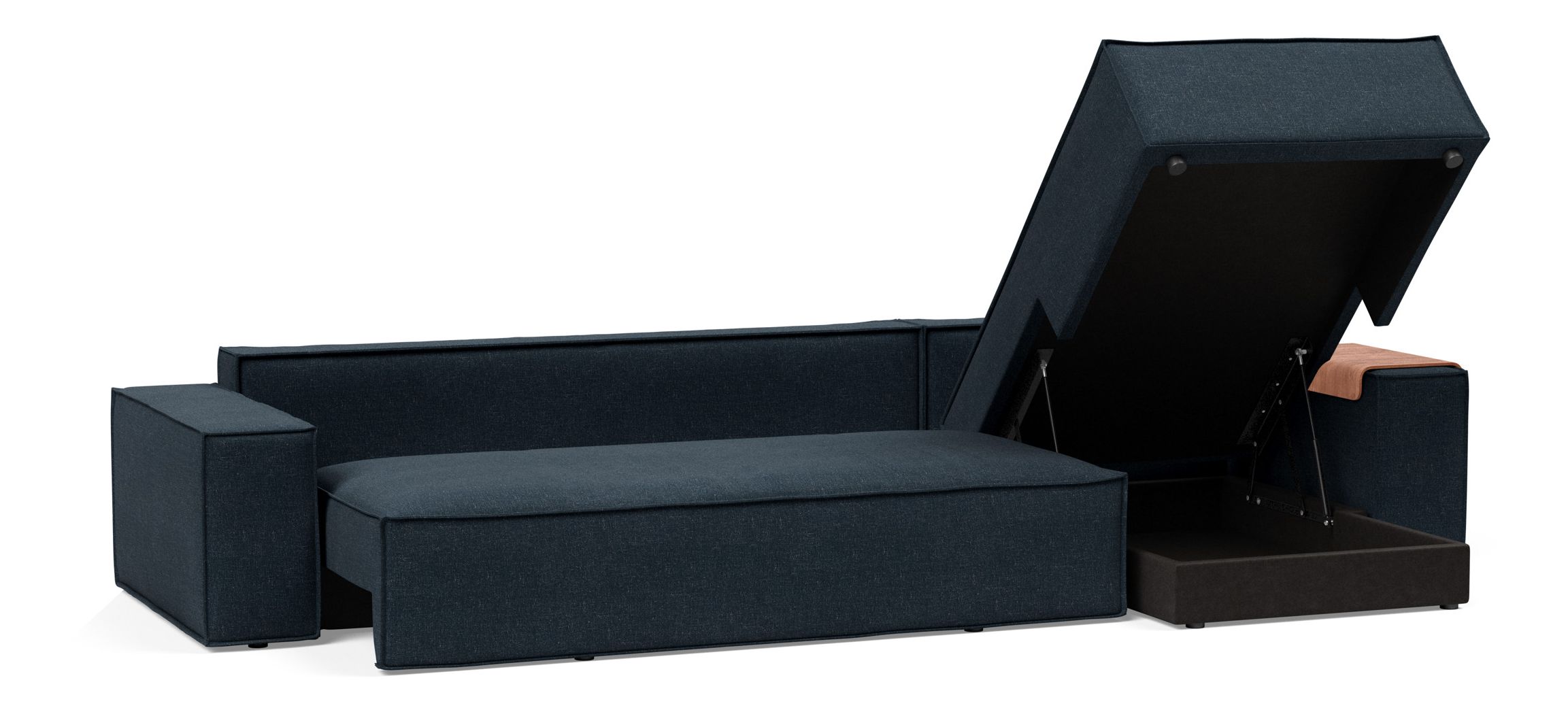 Newilla Reversible Storage Sleeper Sectional w/ Wide Arm Rests