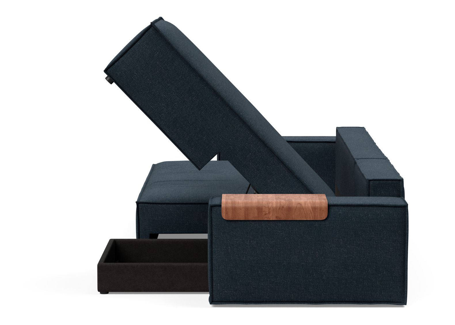 Newilla Reversible Storage Sleeper Sectional w/ Wide Arm Rests