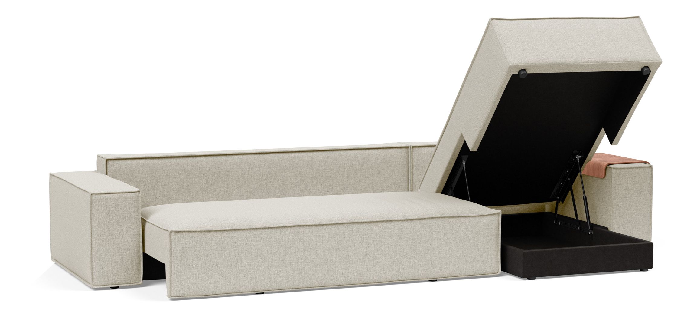 Newilla Reversible Storage Sleeper Sectional w/ Wide Arm Rests