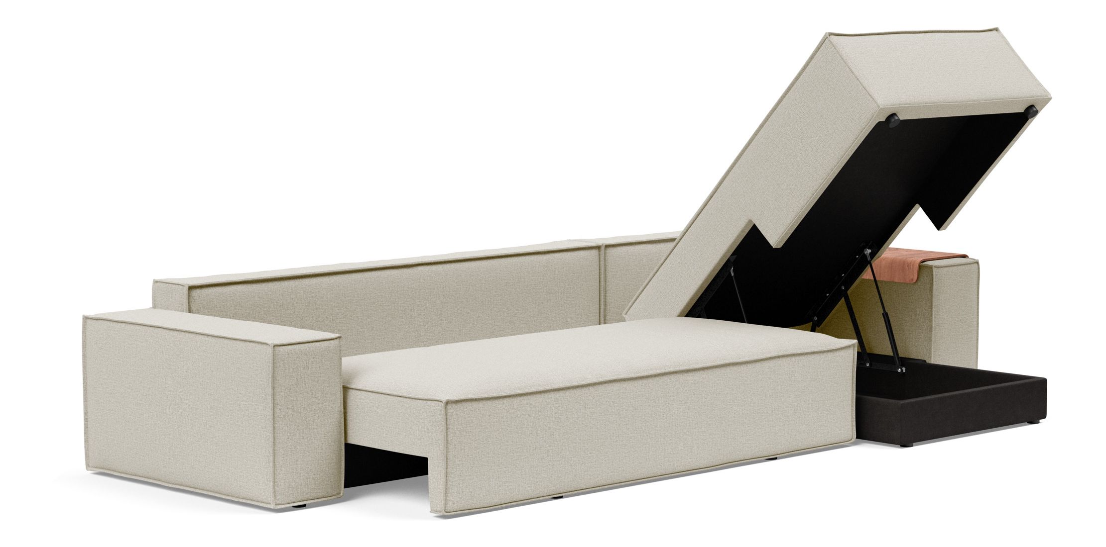 Newilla Reversible Storage Sleeper Sectional w/ Wide Arm Rests