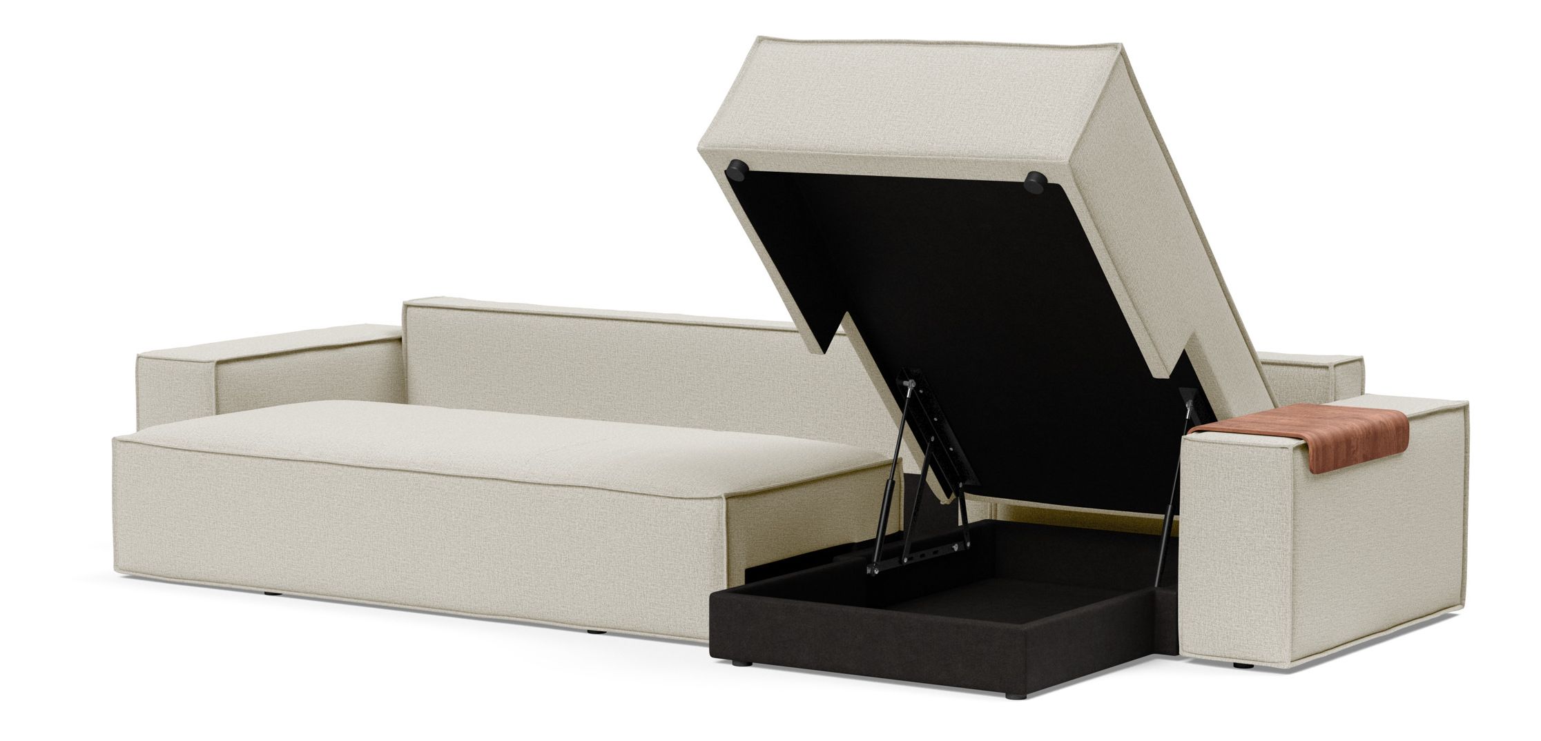 Newilla Reversible Storage Sleeper Sectional w/ Wide Arm Rests