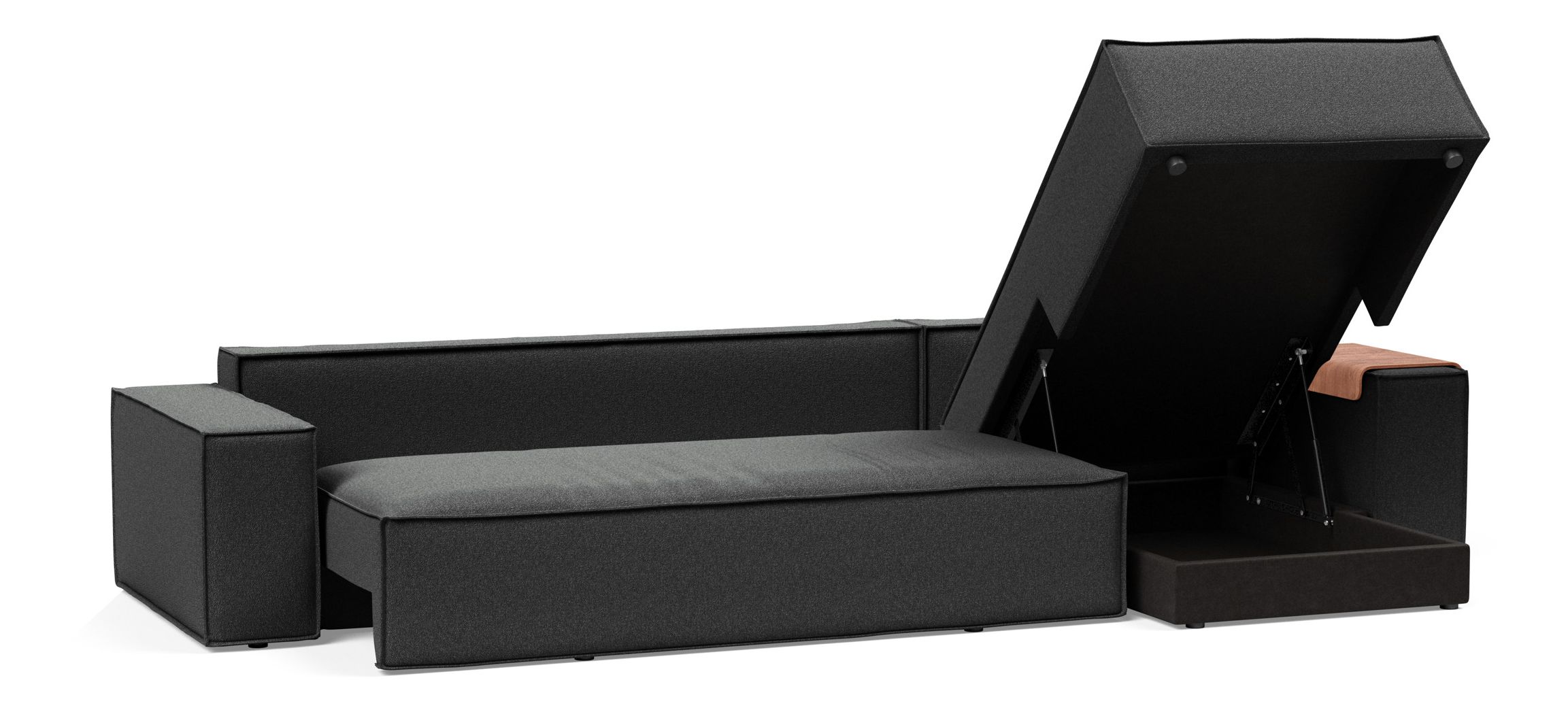 Newilla Reversible Storage Sleeper Sectional w/ Wide Arm Rests