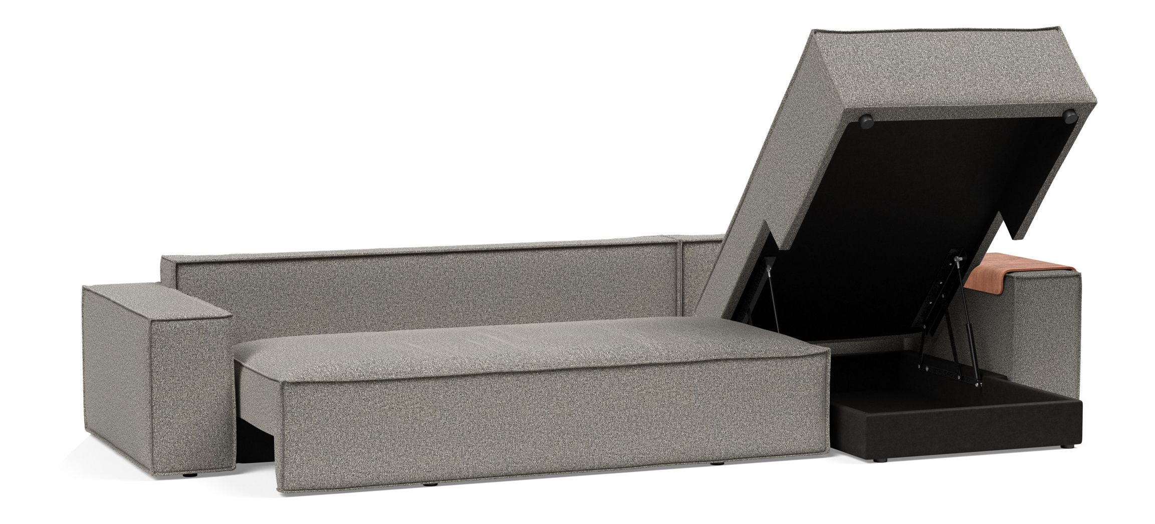 Newilla Reversible Storage Sleeper Sectional w/ Wide Arm Rests