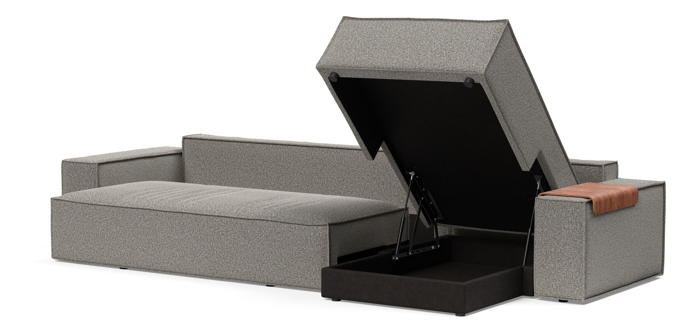 Newilla Reversible Storage Sleeper Sectional w/ Wide Arm Rests