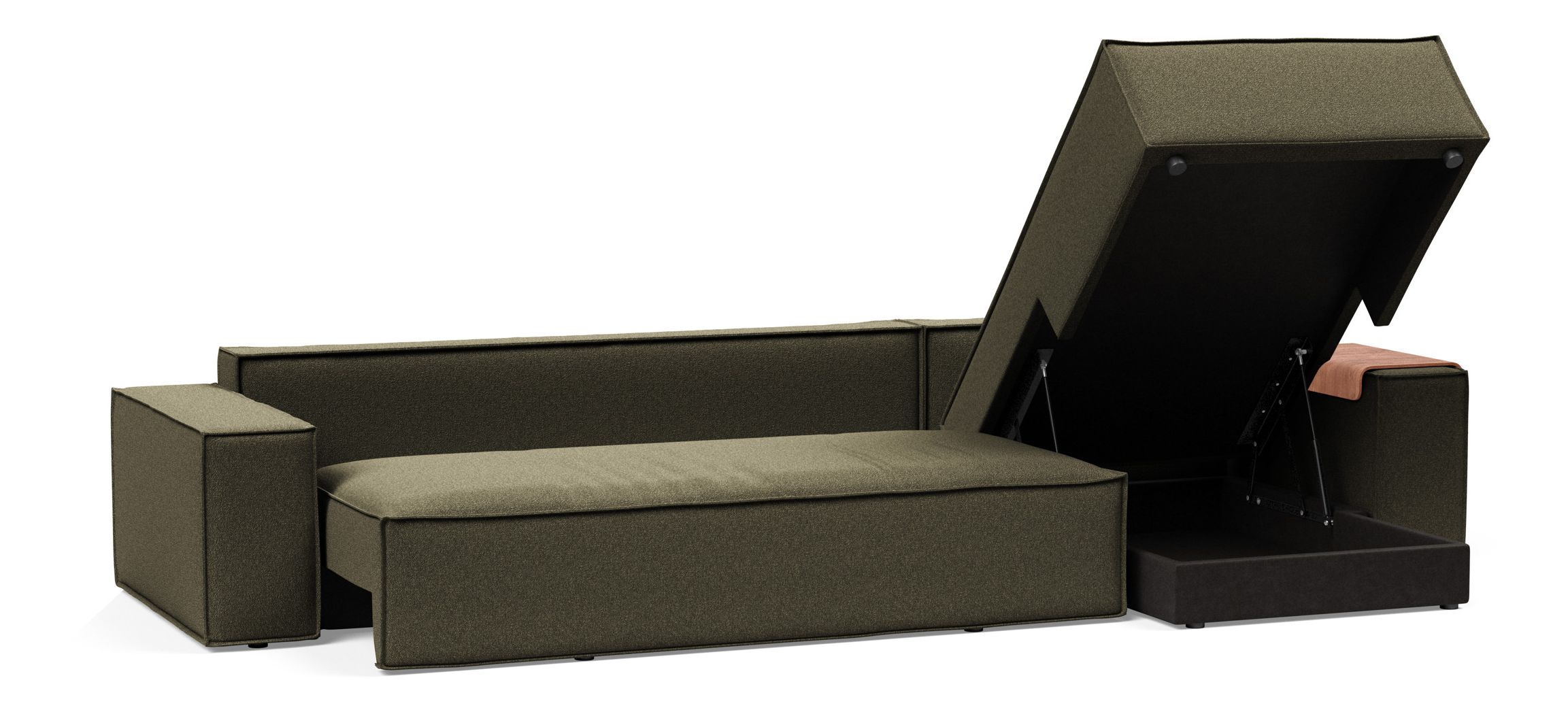 Newilla Reversible Storage Sleeper Sectional w/ Wide Arm Rests