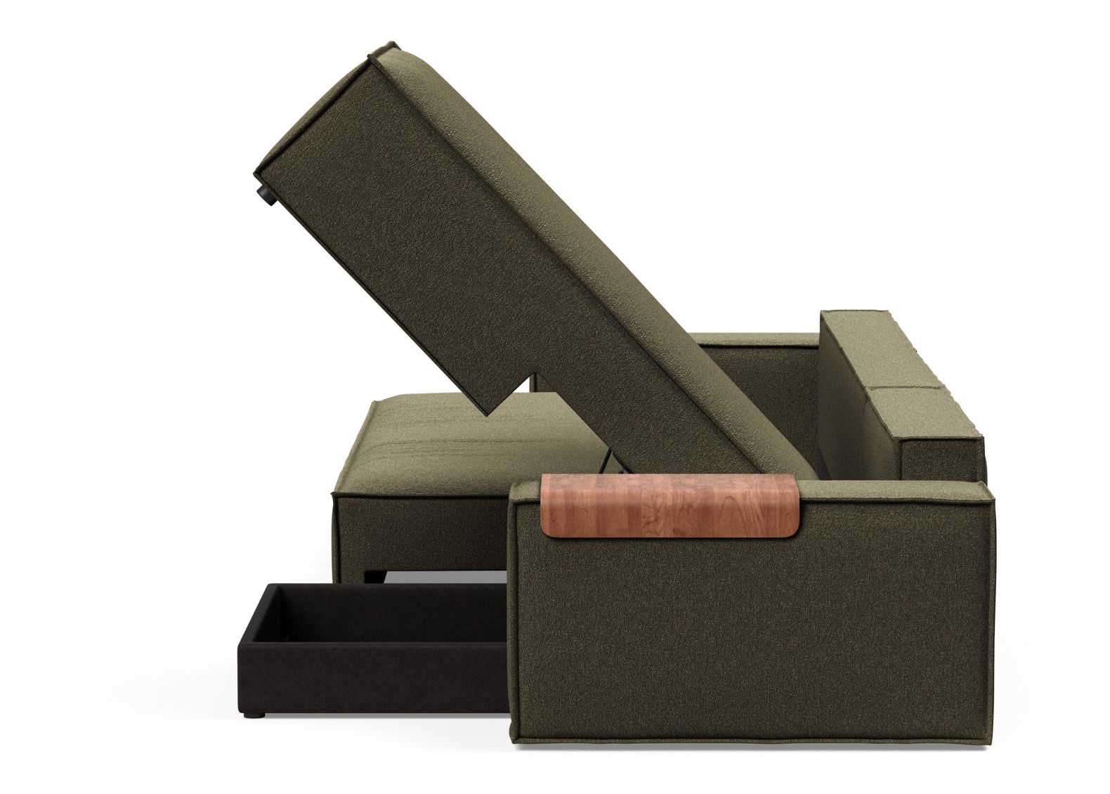 Newilla Reversible Storage Sleeper Sectional w/ Wide Arm Rests