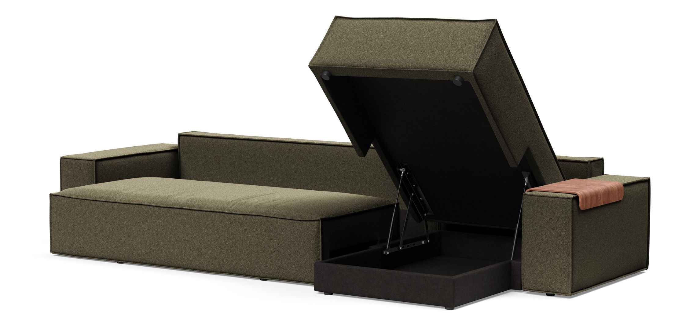 Newilla Reversible Storage Sleeper Sectional w/ Wide Arm Rests