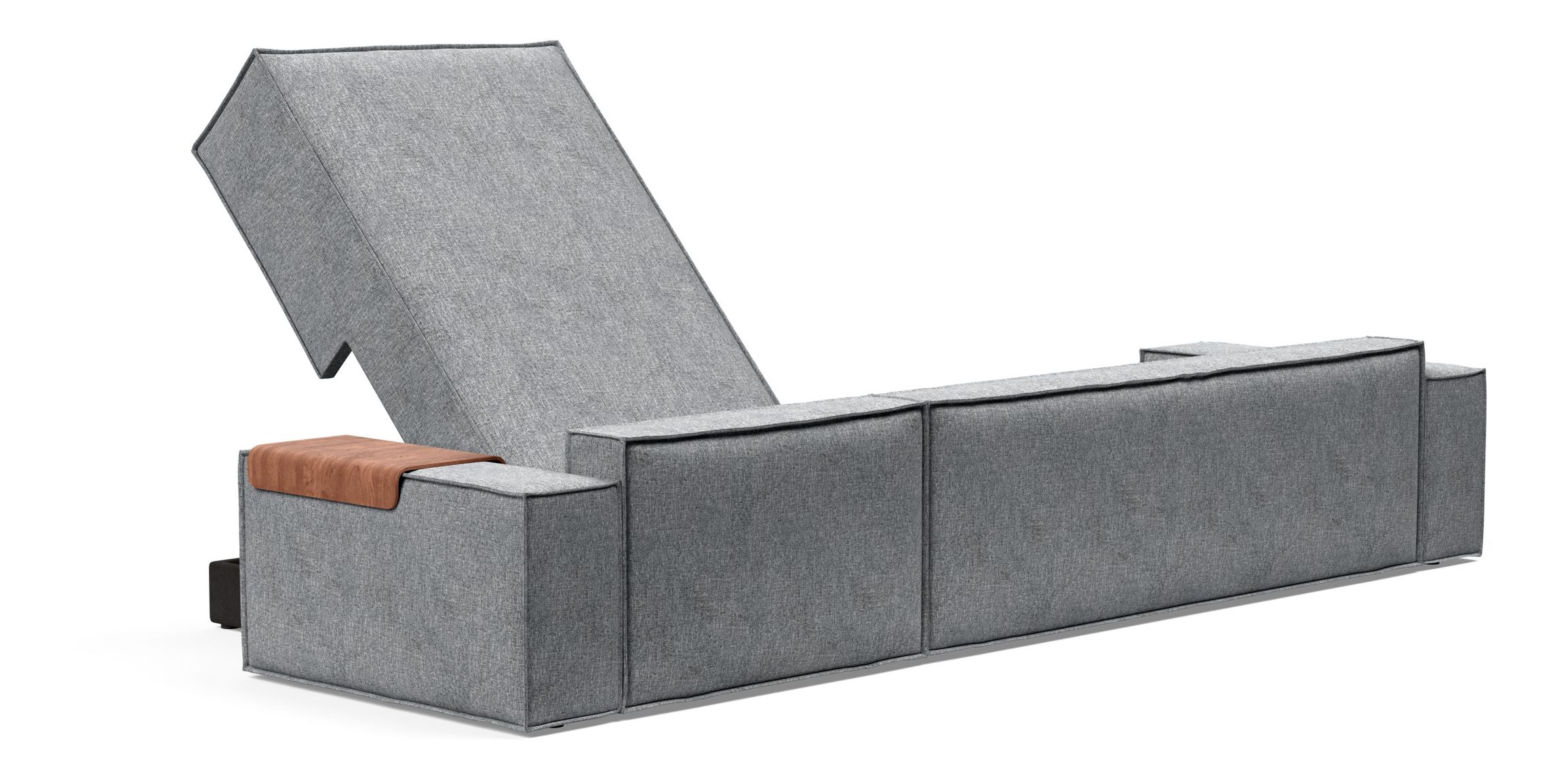 Newilla Polyester Fabric/Steel Reversible Storage Sleeper Sectional w/Wide Arm Rests
