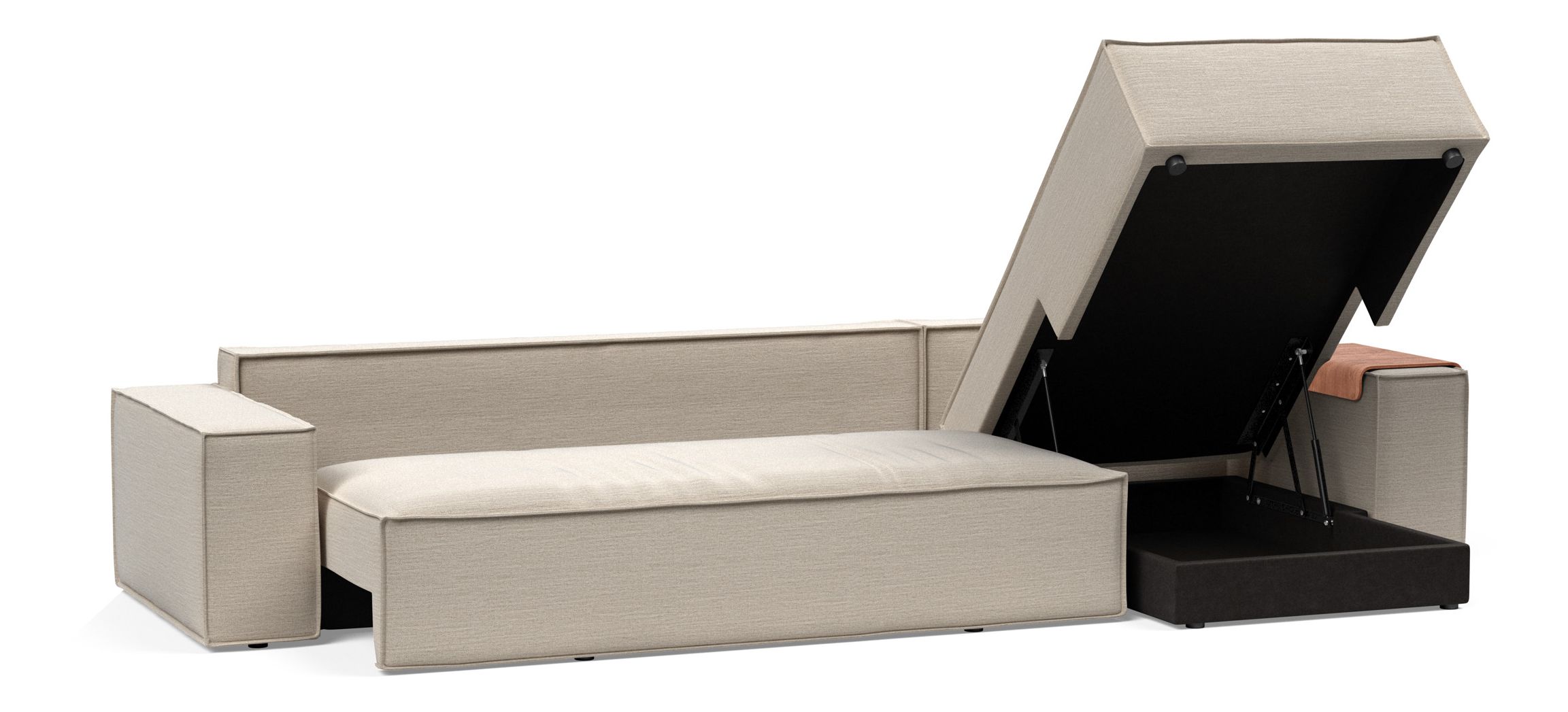 Newilla Reversible Storage Sleeper Sectional w/ Wide Arm Rests