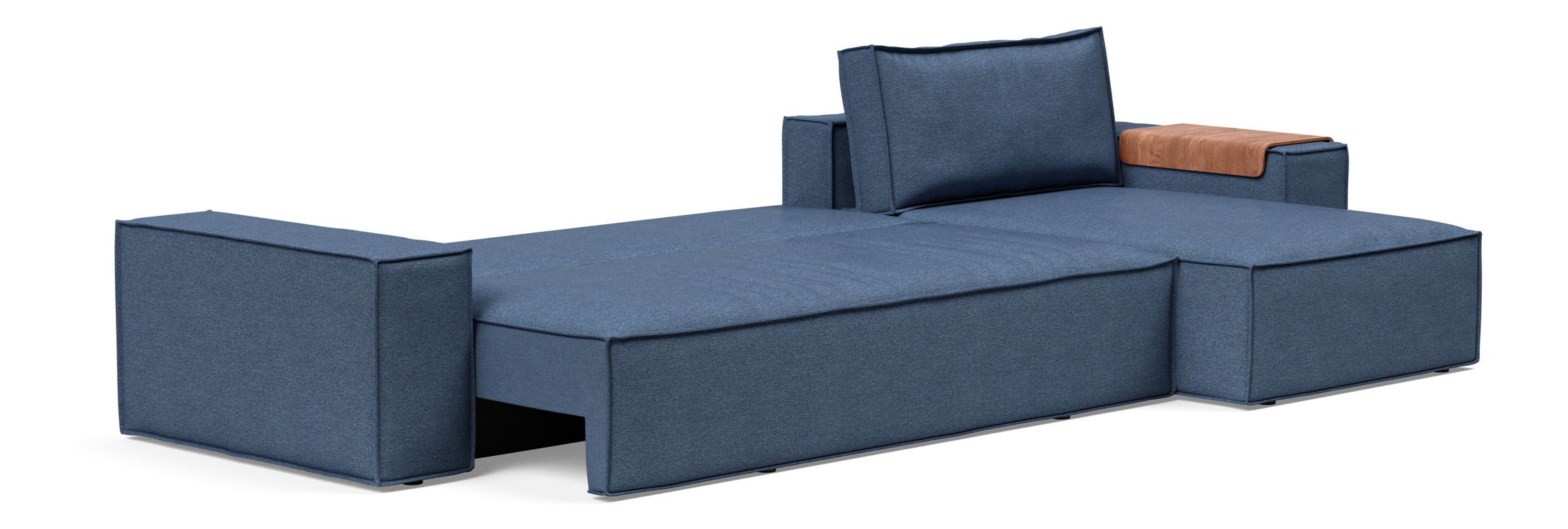 Newilla Polyester Fabric/Steel Reversible Storage Sleeper Sectional w/Wide Arm Rests