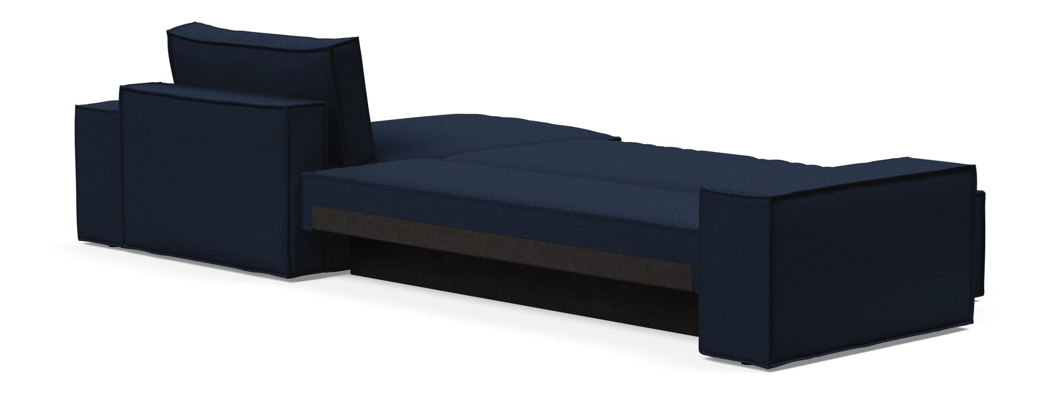 Newilla Polyester Fabric/Steel Reversible Storage Sleeper Sectional w/Wide Arm Rests