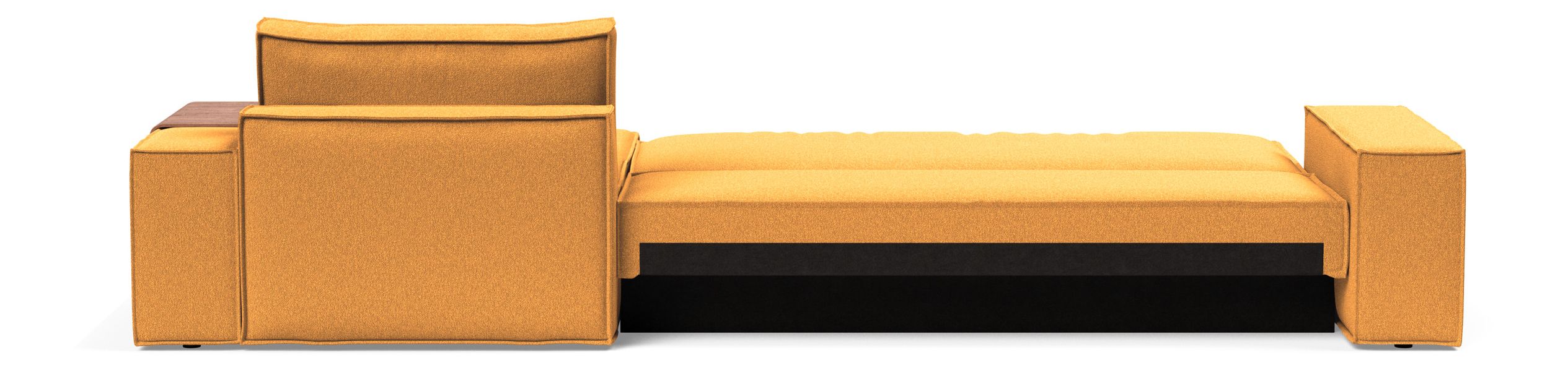 Newilla Polyester Fabric/Steel Reversible Storage Sleeper Sectional w/Wide Arm Rests