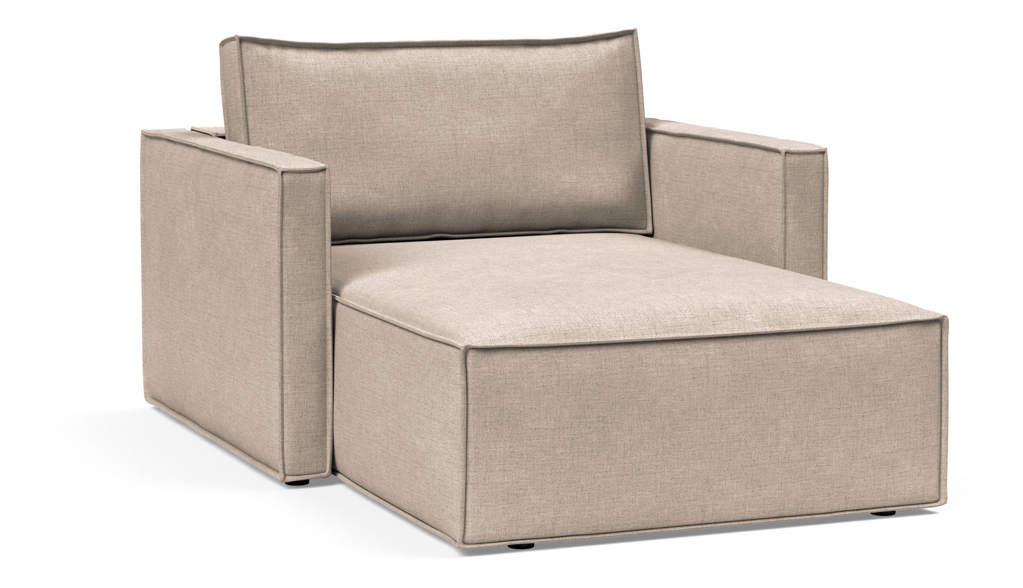Newilla Storage Lounger Chair w/ Slim Arm Rests