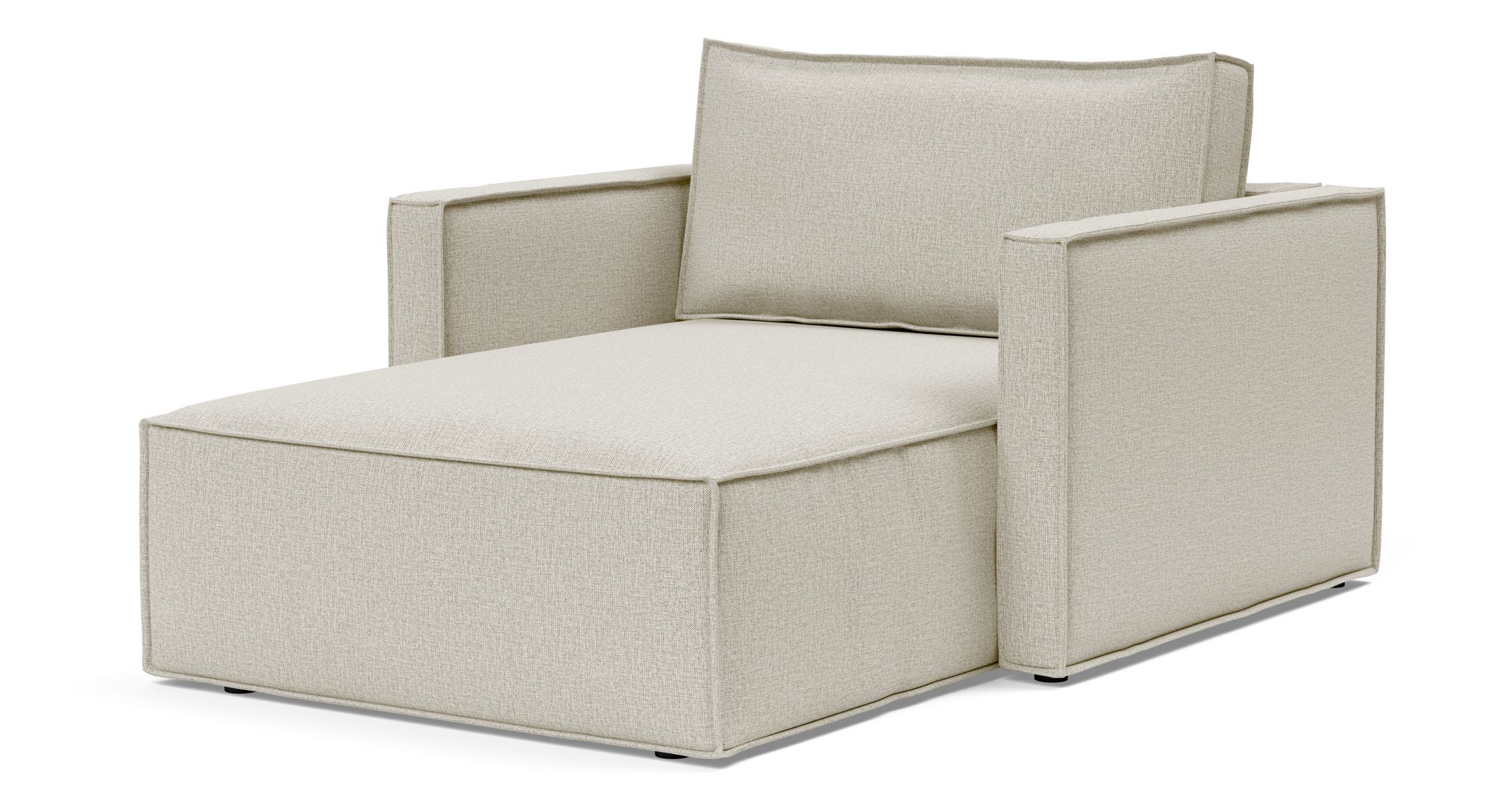 Newilla Storage Lounger Chair w/ Slim Arm Rests