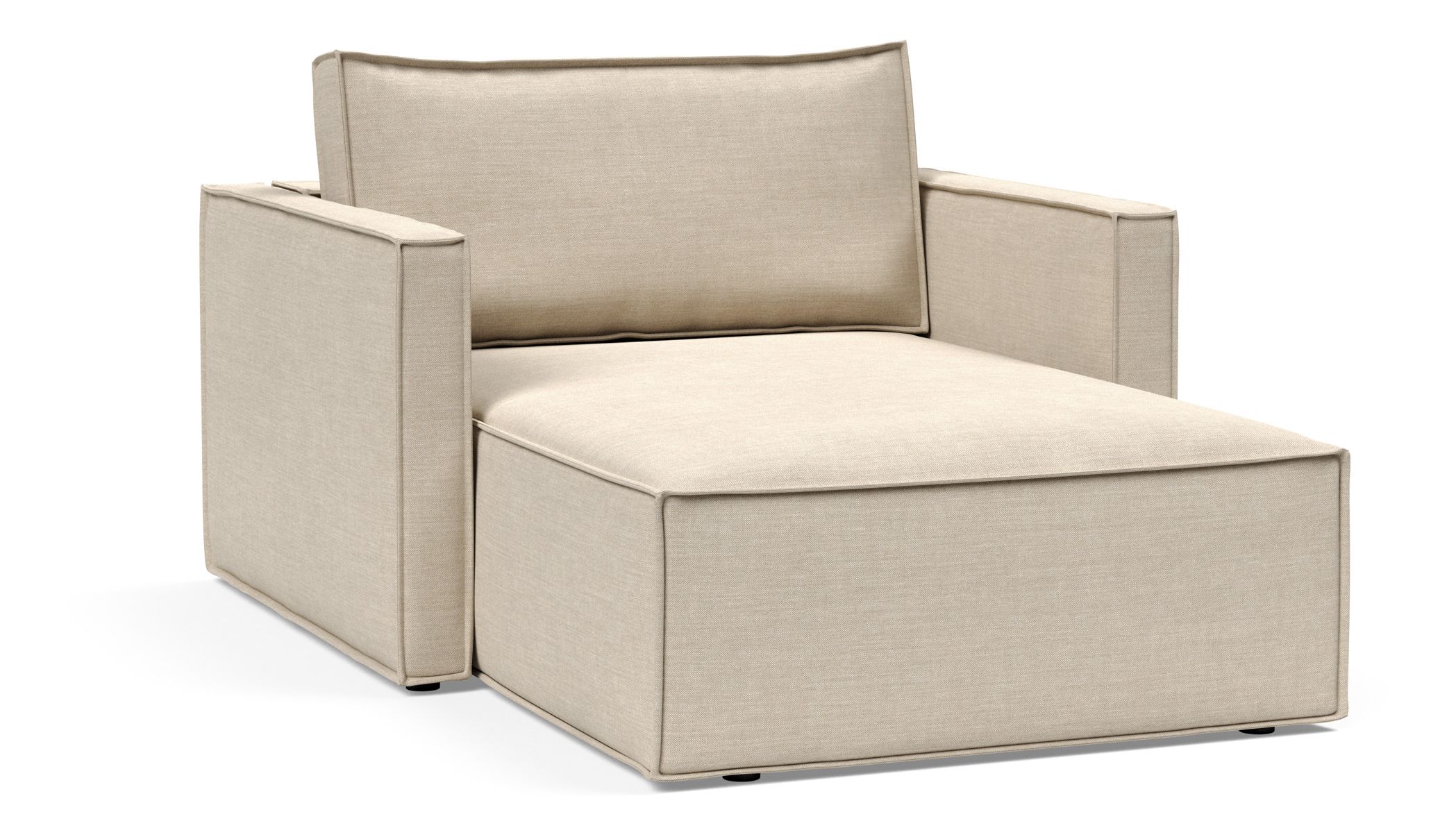 Newilla Storage Lounger Chair w/ Slim Arm Rests