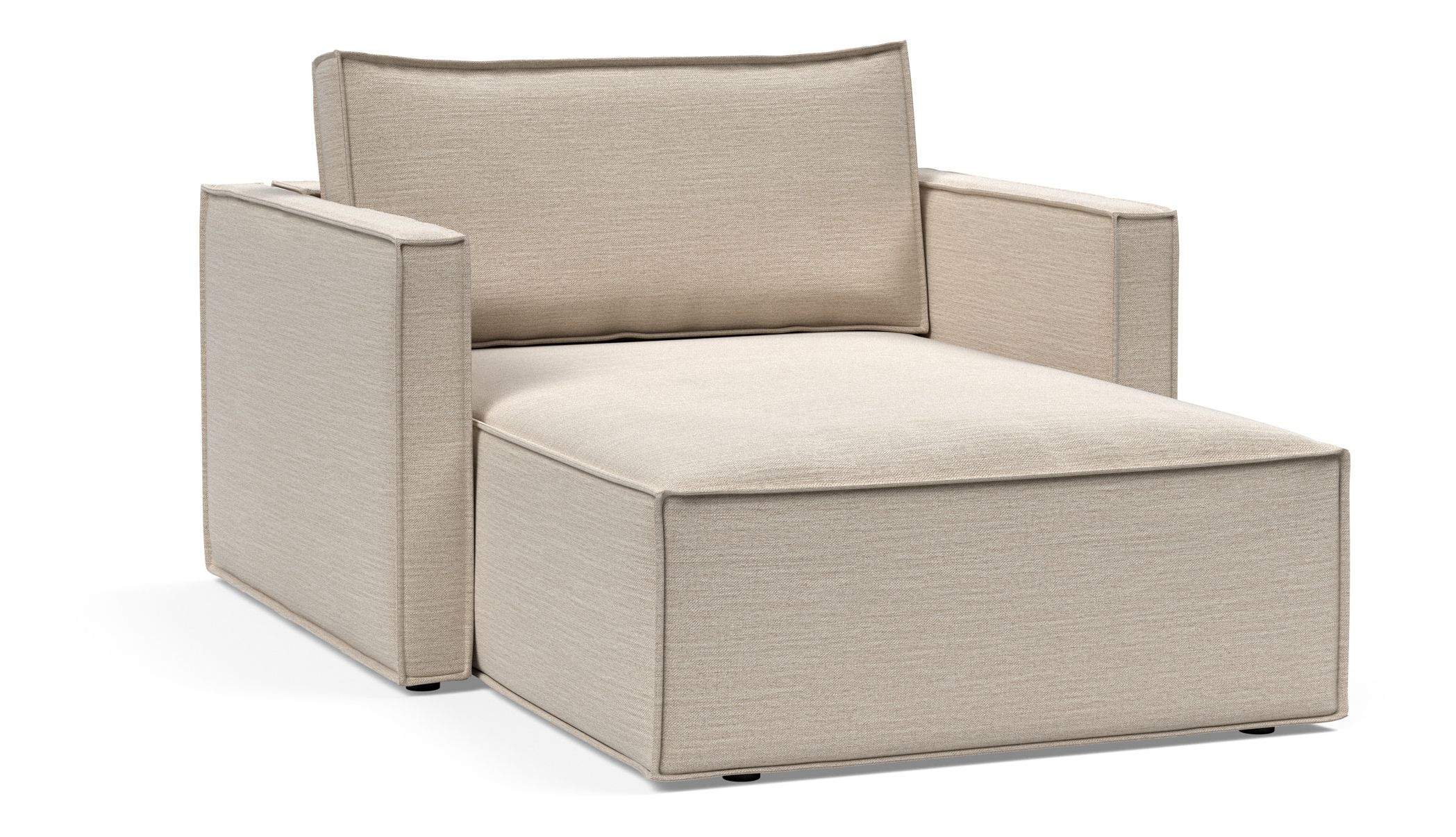 Newilla Storage Lounger Chair w/ Slim Arm Rests