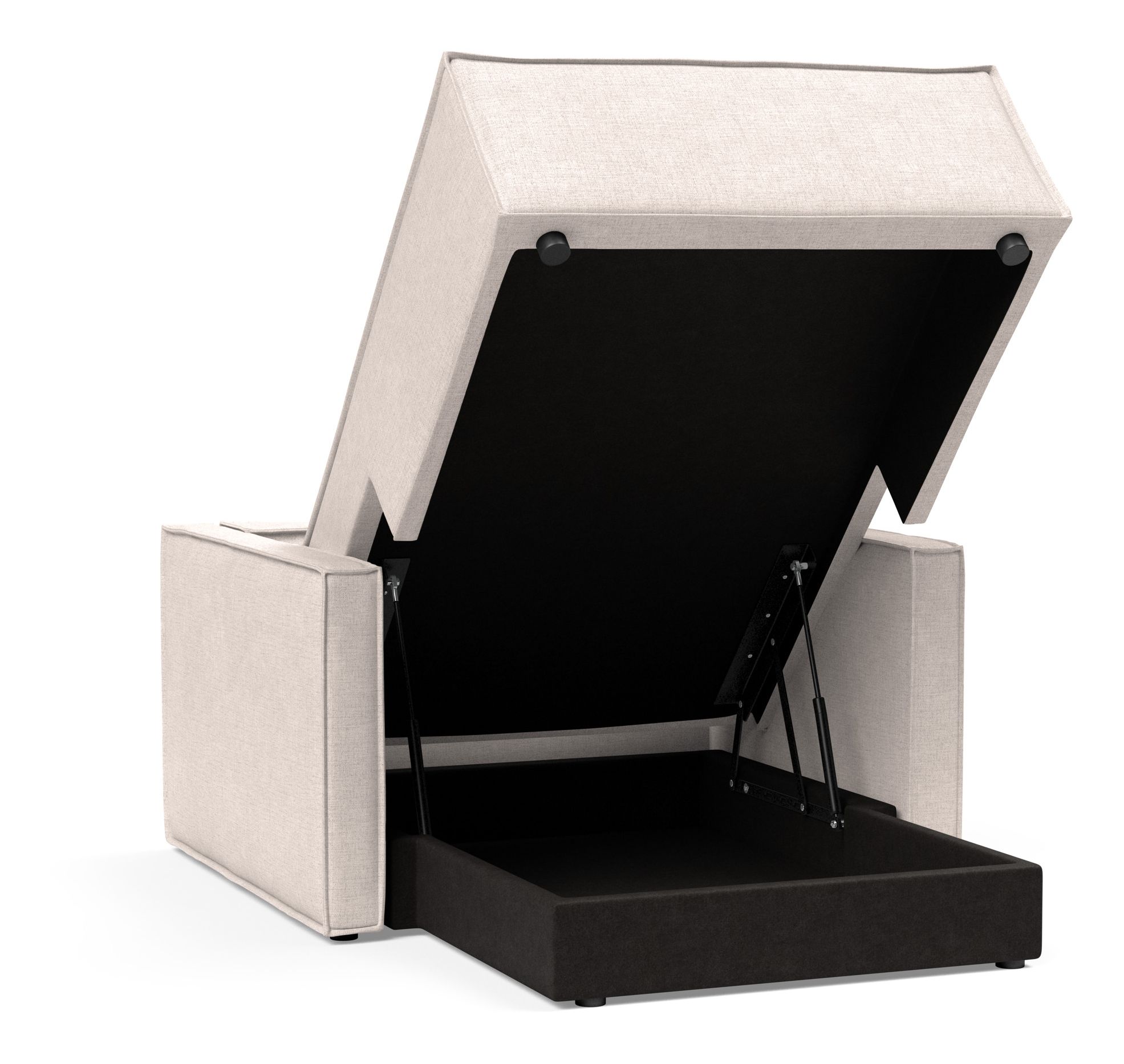 Newilla Storage Lounger Chair w/ Slim Arm Rests
