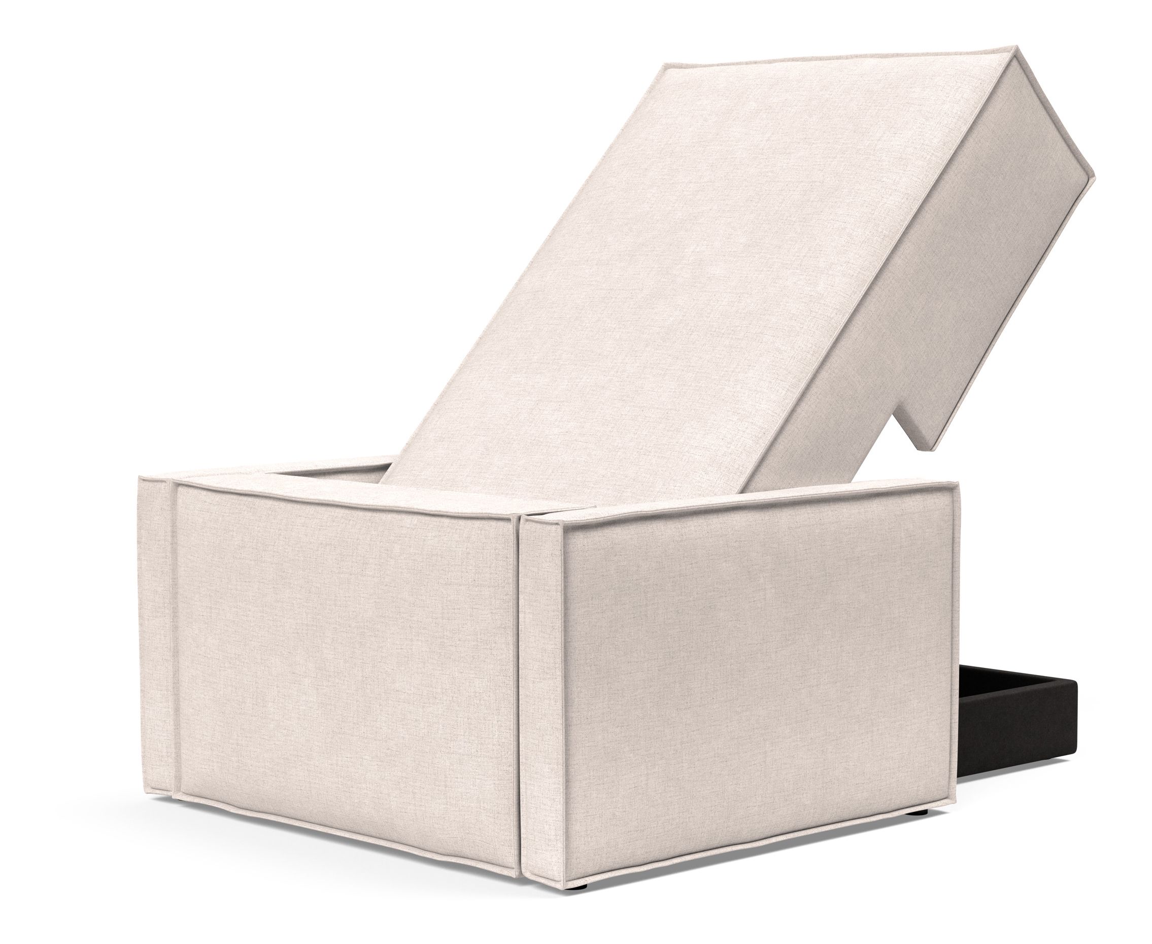 Newilla Storage Lounger Chair w/ Slim Arm Rests