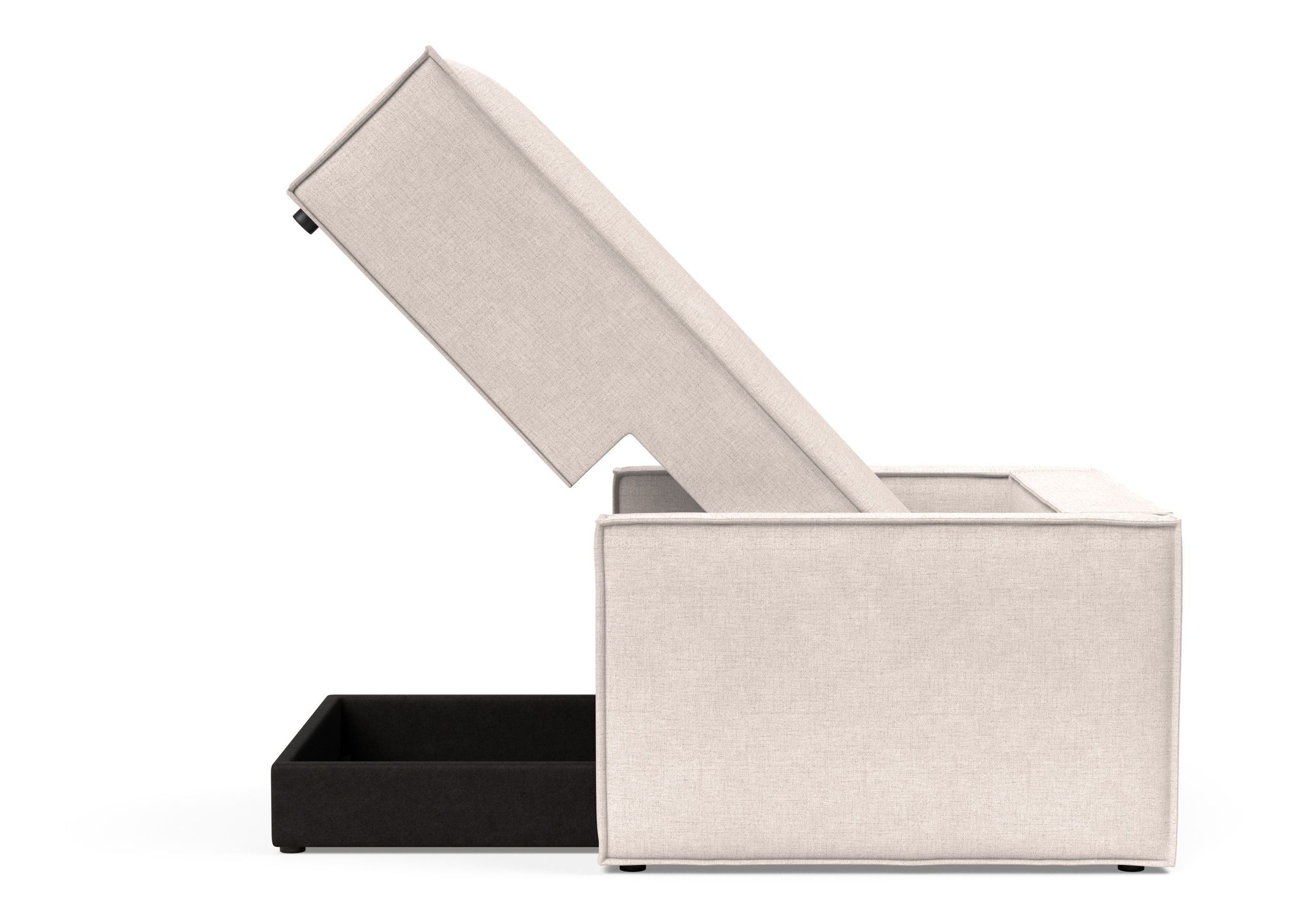 Newilla Storage Lounger Chair w/ Slim Arm Rests