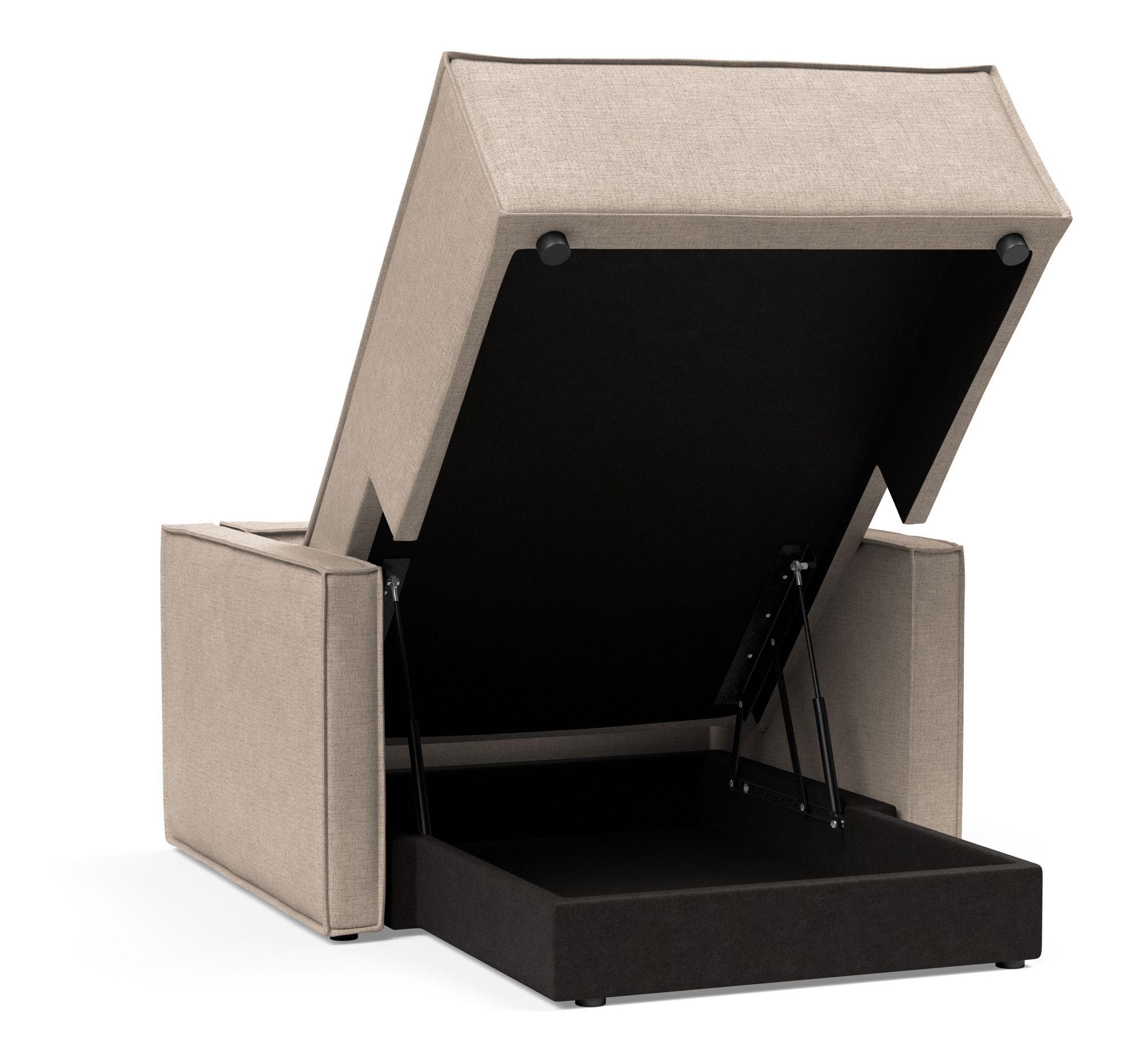 Newilla Storage Lounger Chair w/ Slim Arm Rests