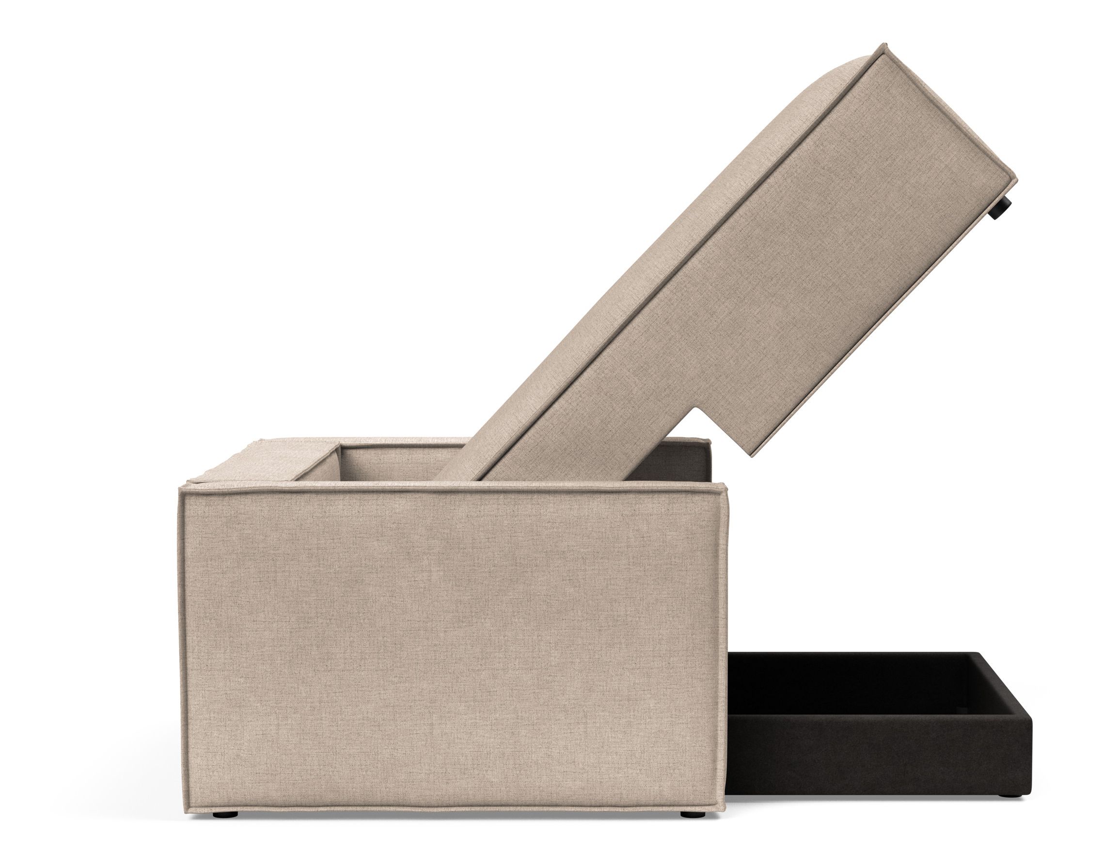 Newilla Storage Lounger Chair w/ Slim Arm Rests