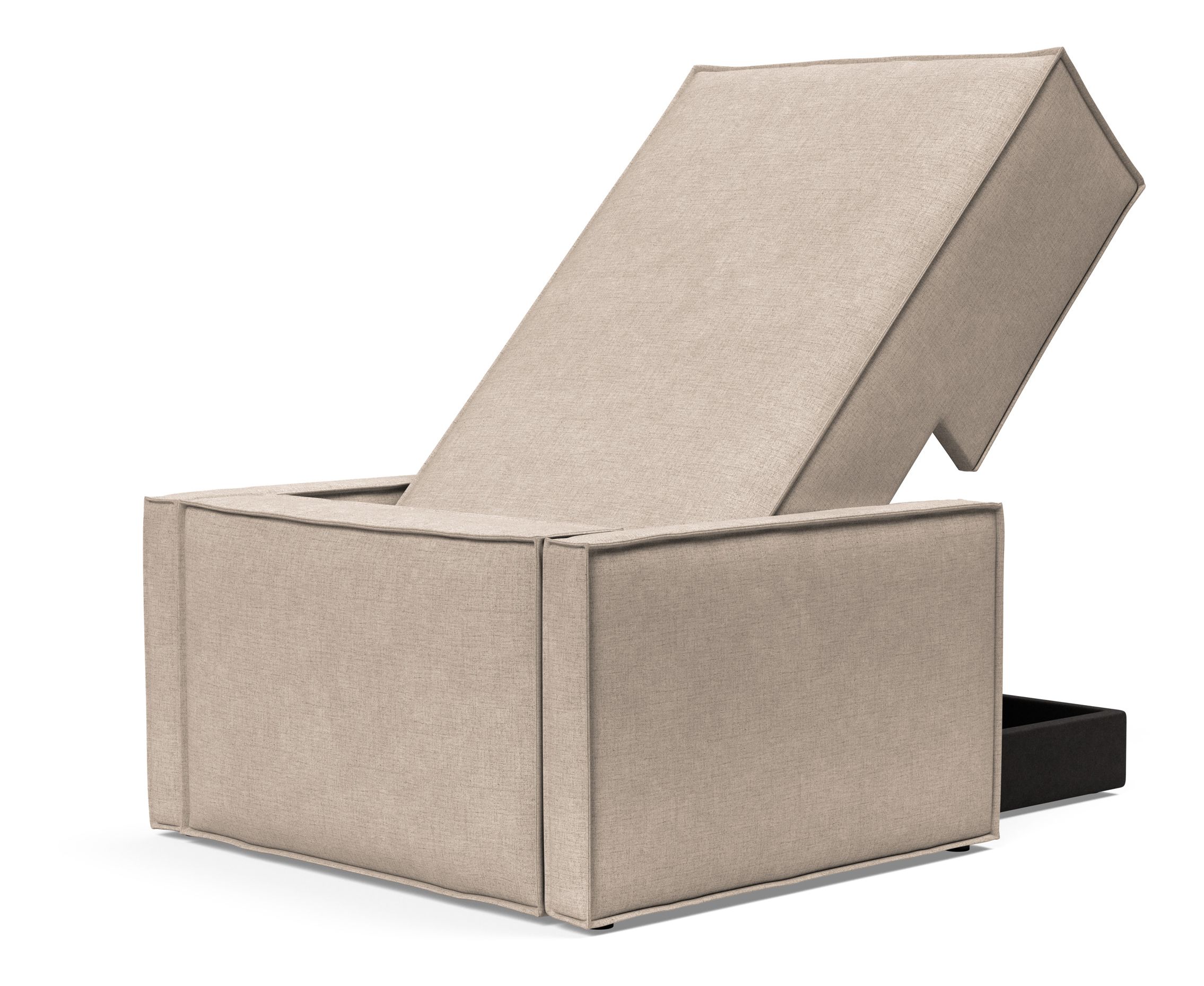 Newilla Storage Lounger Chair w/ Slim Arm Rests