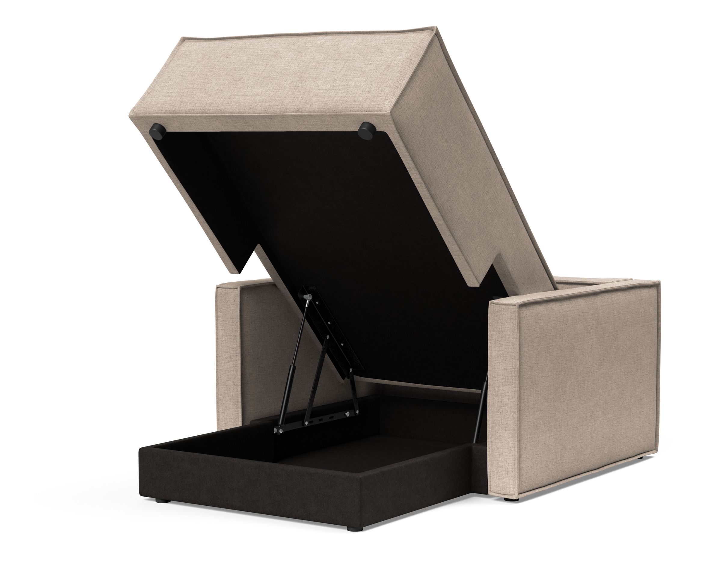 Newilla Storage Lounger Chair w/ Slim Arm Rests