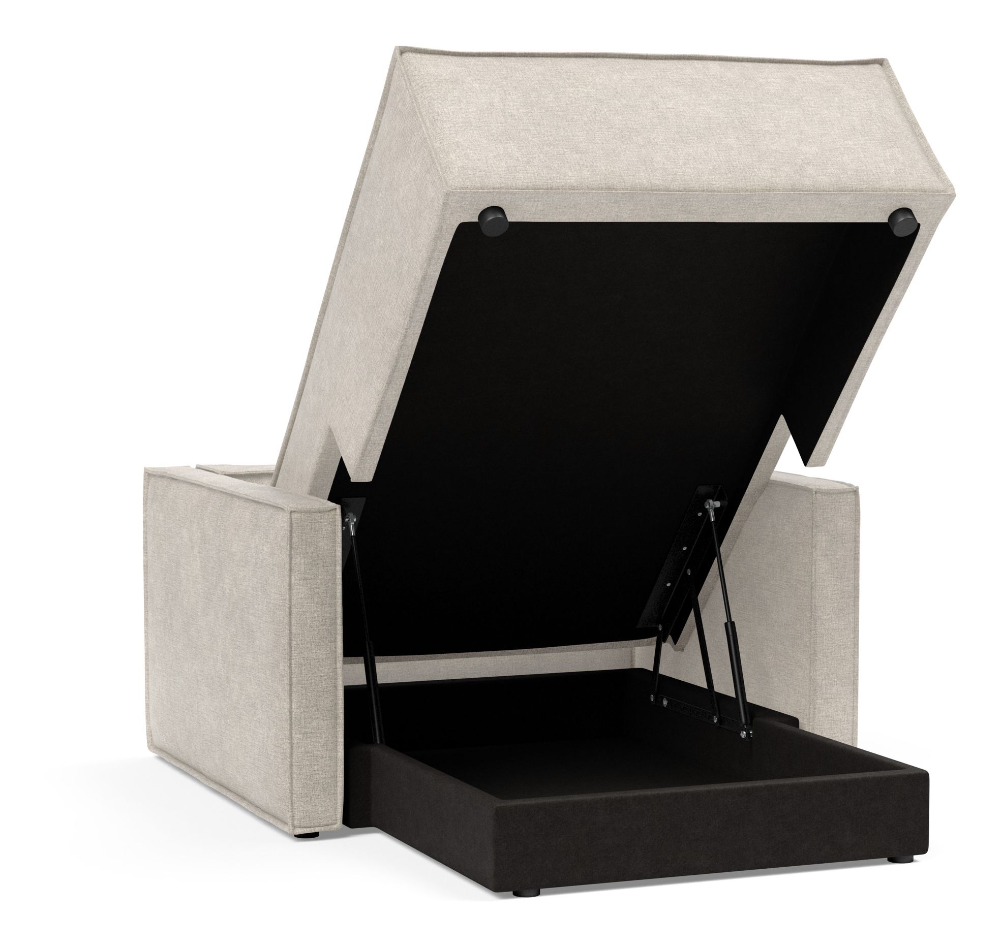 Newilla Storage Lounger Chair w/ Slim Arm Rests