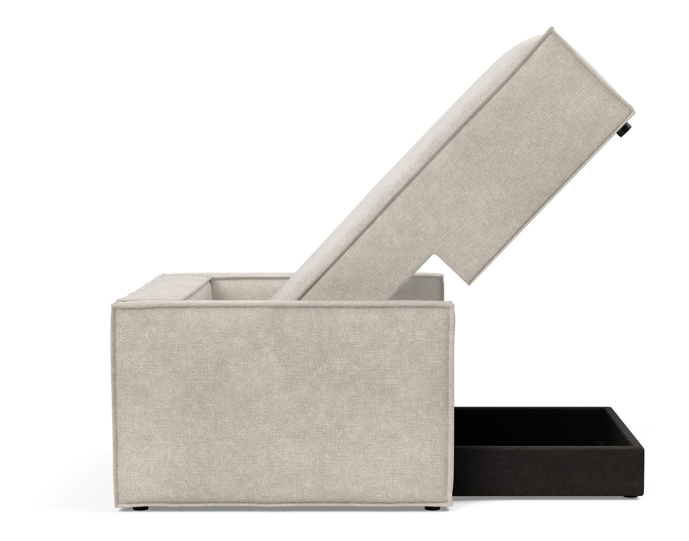 Newilla Storage Lounger Chair w/ Slim Arm Rests