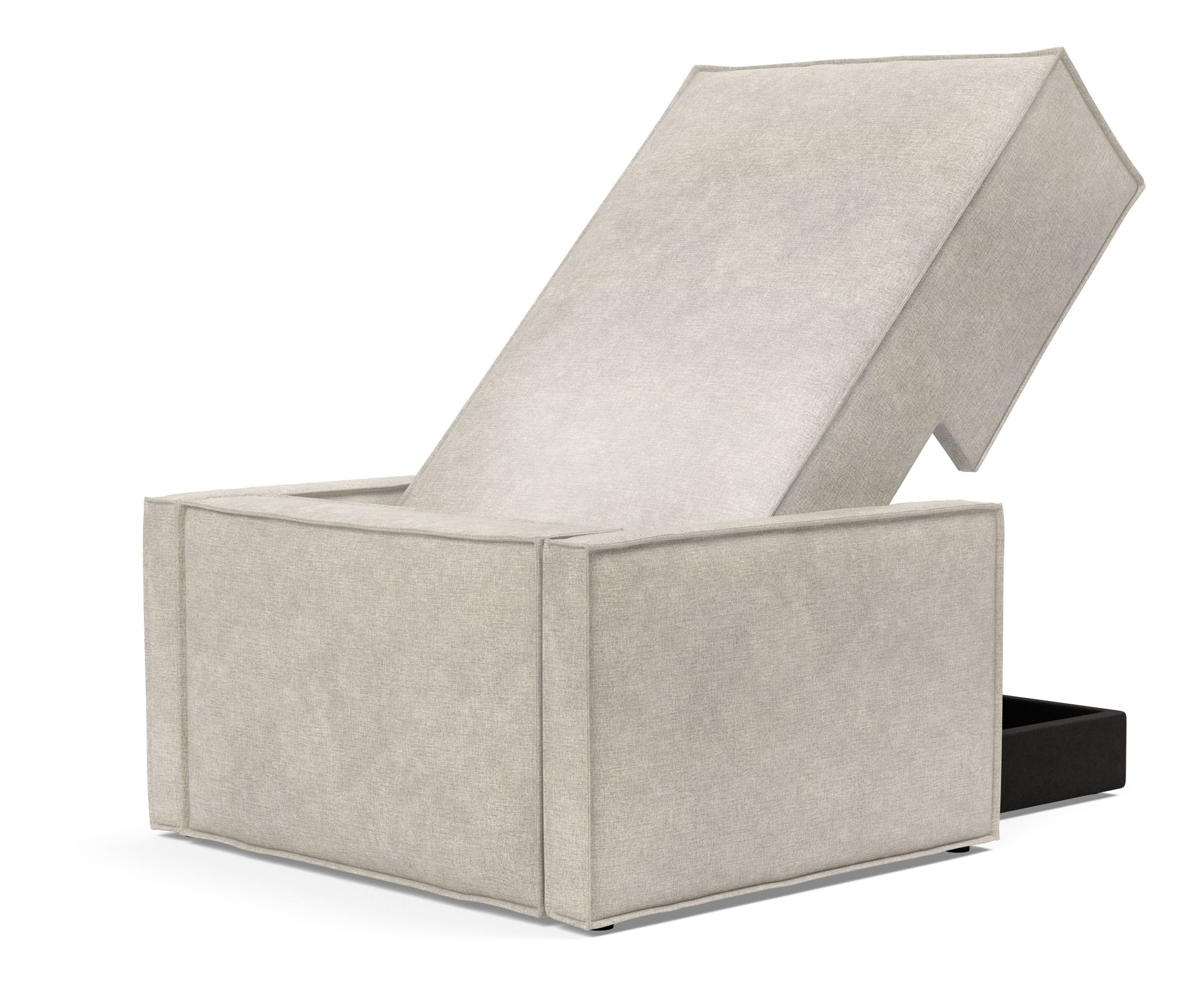 Newilla Storage Lounger Chair w/ Slim Arm Rests